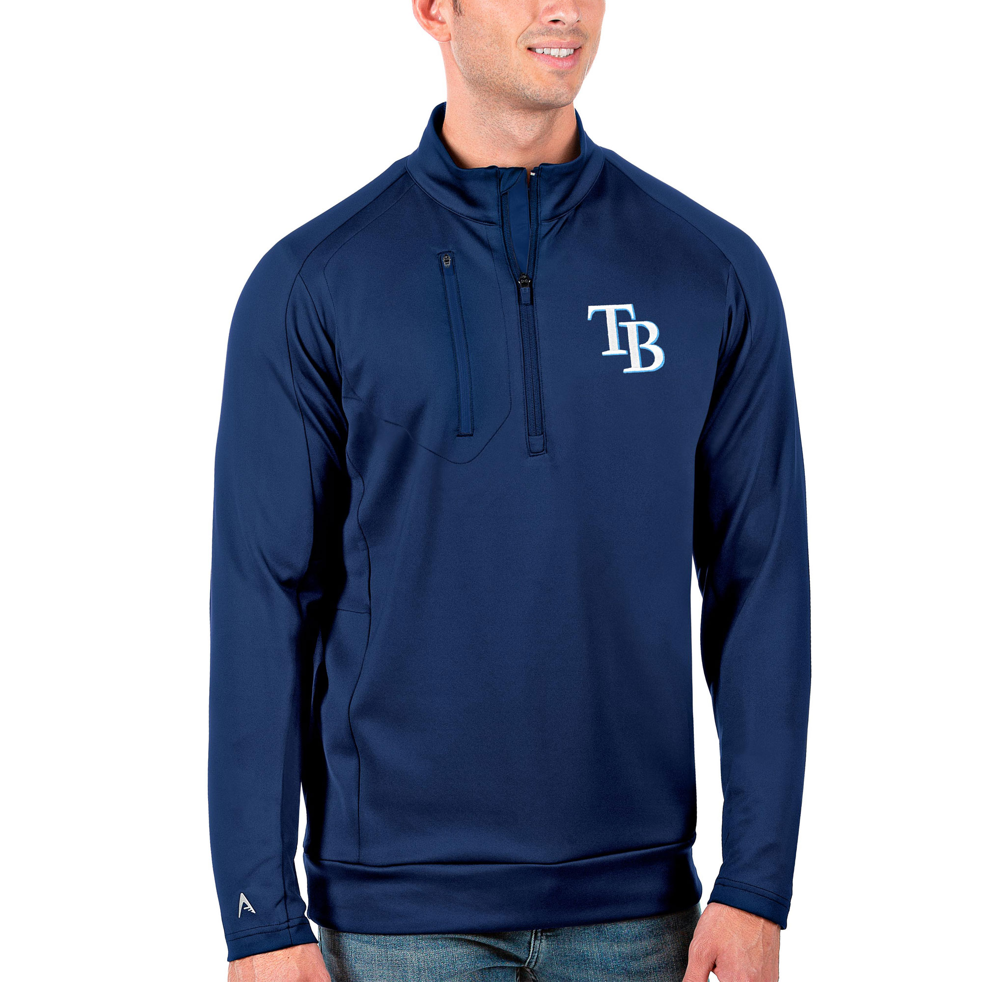 Men's Tampa Bay Rays Antigua Royal Big & Tall Generation Quarter-Zip Pullover Jacket