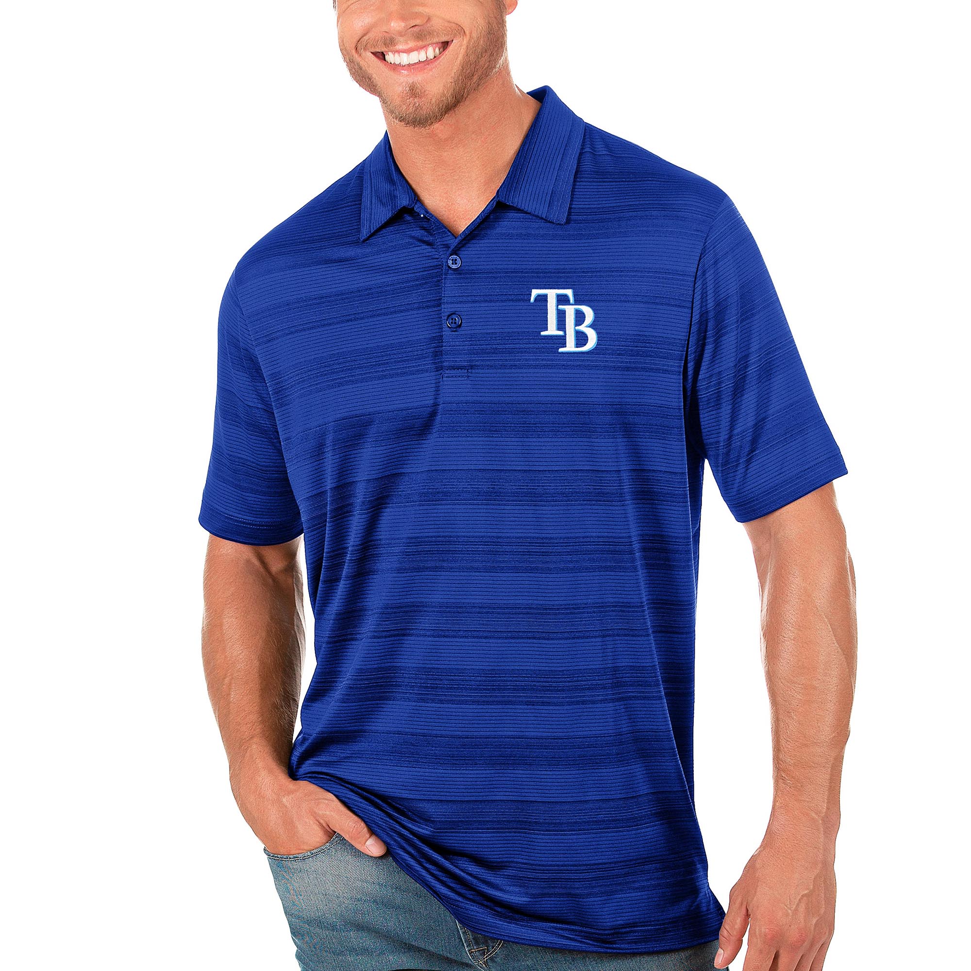 Men's Tampa Bay Rays Antigua Royal Compass Polo