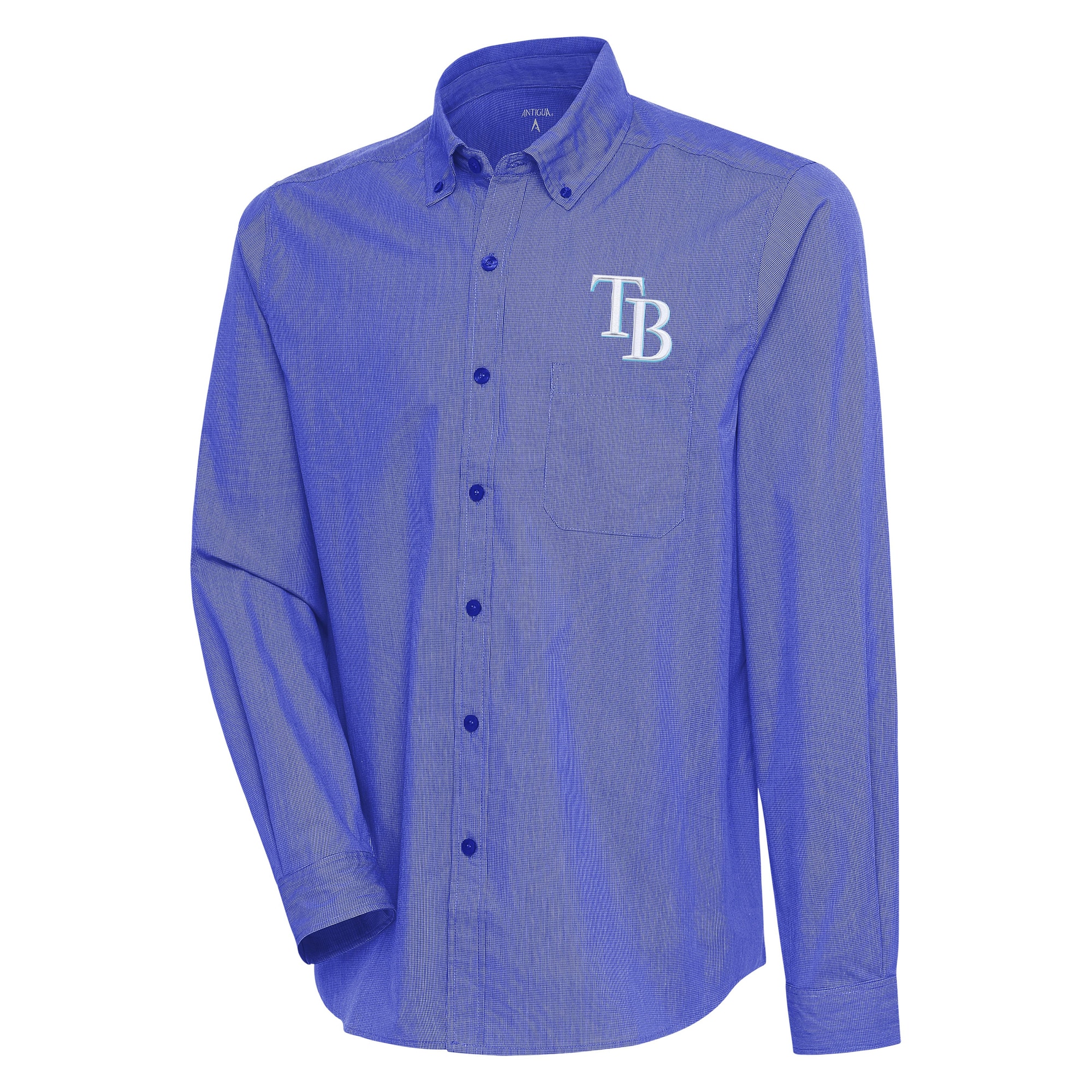 Men's Tampa Bay Rays  Antigua Royal/White Compression Long Sleeve Button-Down Shirt