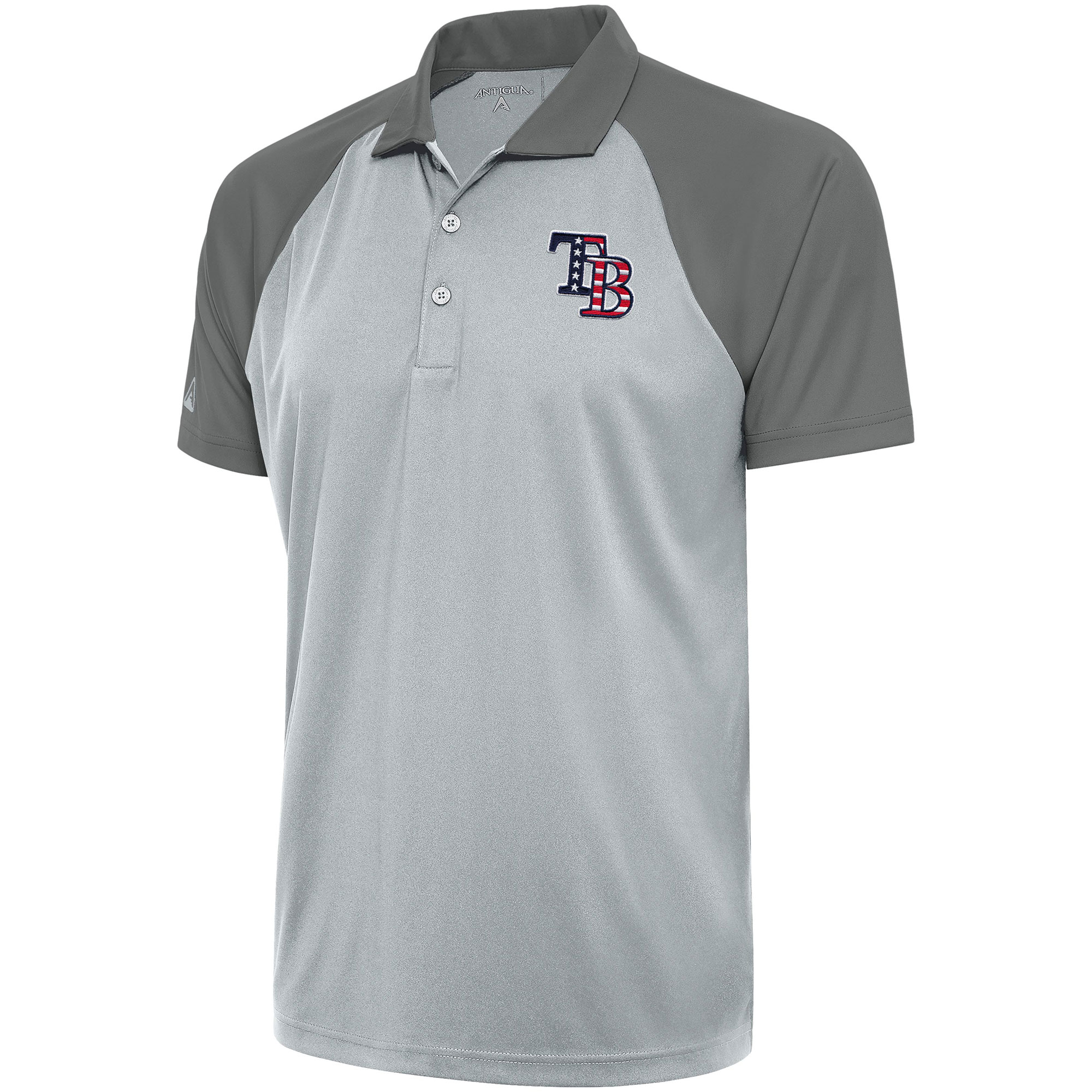 Men's Tampa Bay Rays  Antigua Silver/Steel Patriotic Nova Polo