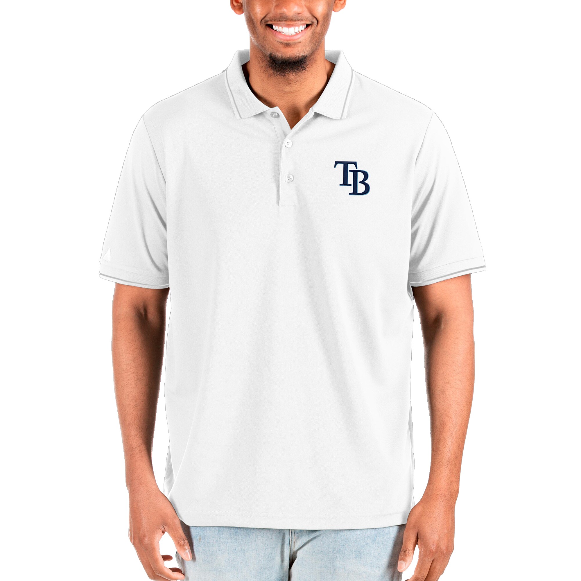 Men's Tampa Bay Rays Antigua White Big & Tall Affluent Polo