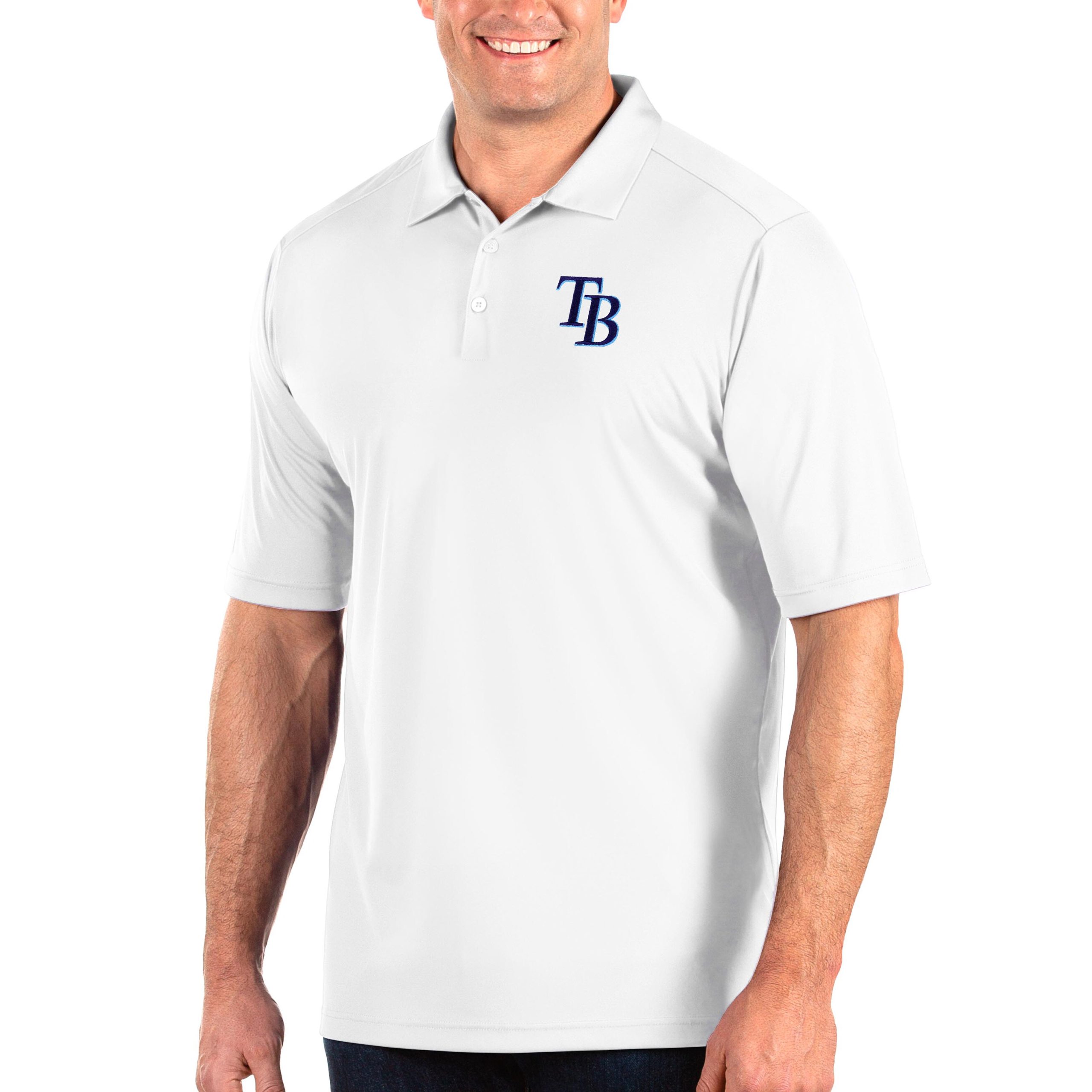 Men's Tampa Bay Rays Antigua White Big & Tall Tribute Polo