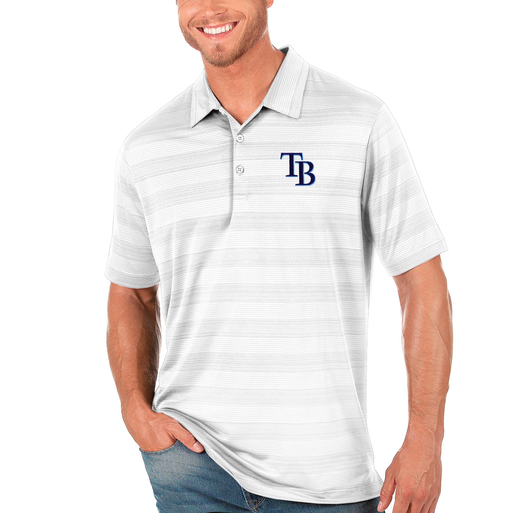 Men's Tampa Bay Rays Antigua White Compass Polo