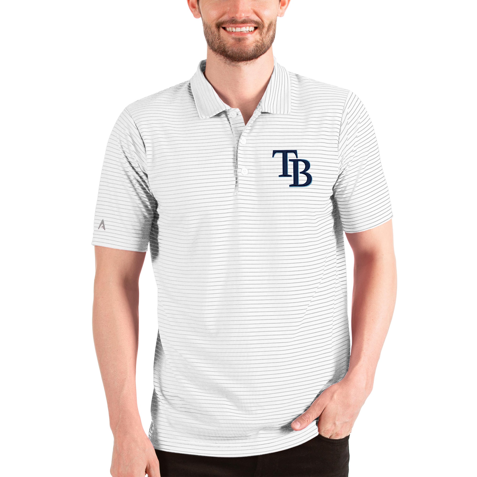 Men's Tampa Bay Rays Antigua White Esteem Polo