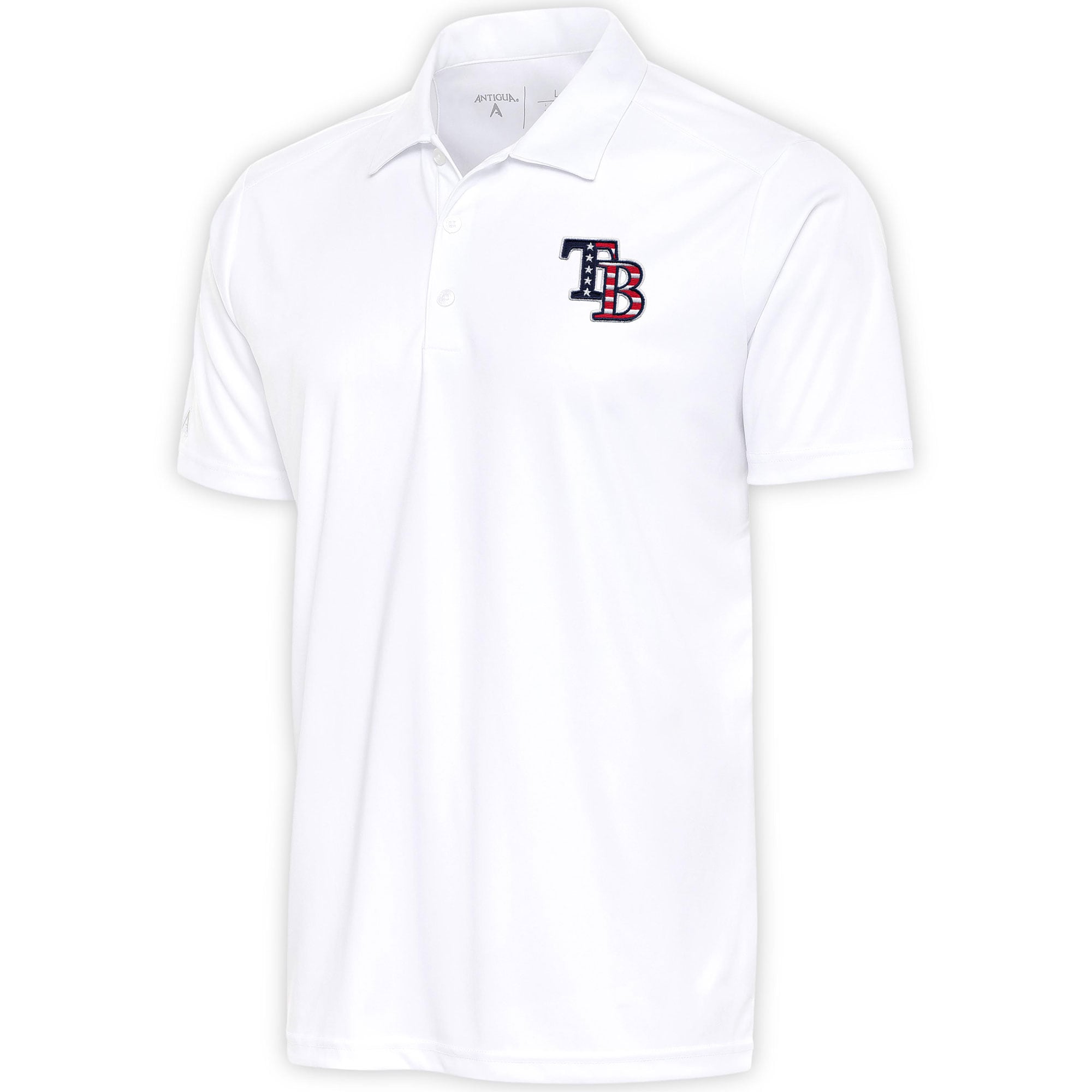 Men's Tampa Bay Rays  Antigua White Patriotic Apex Polo