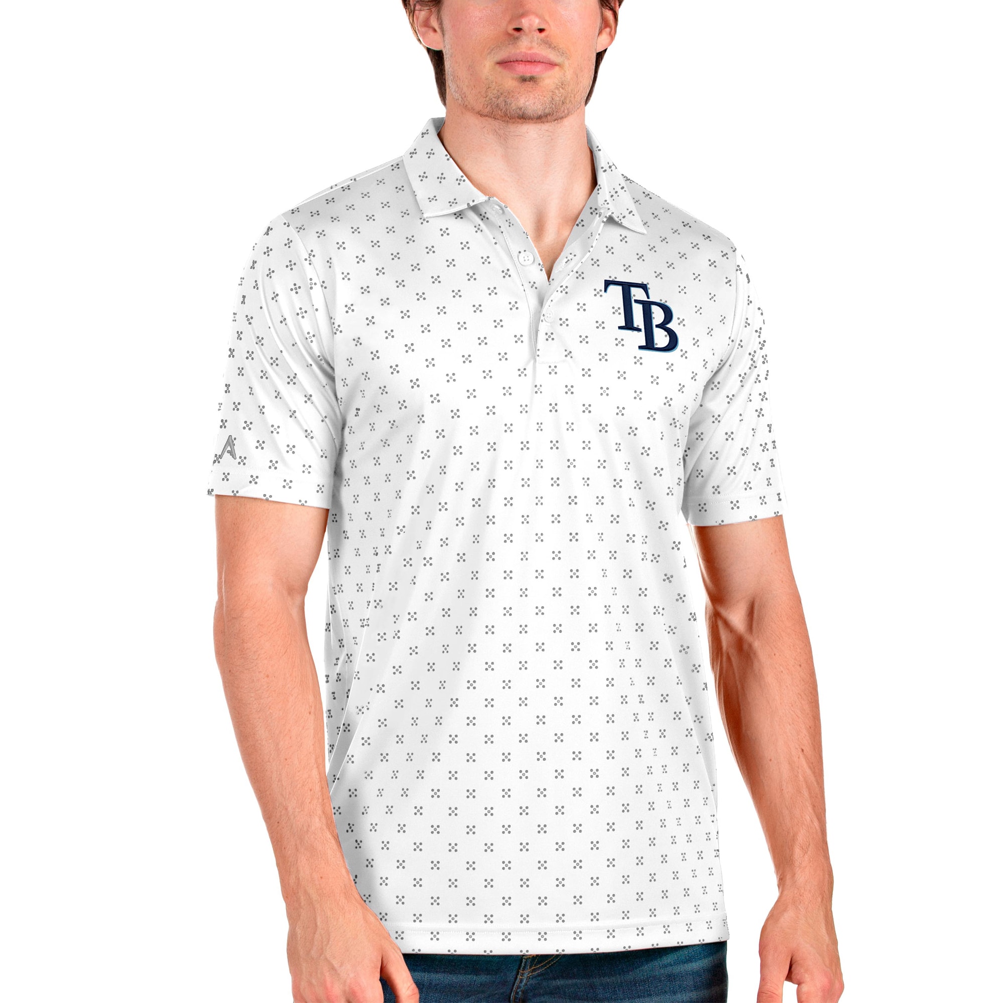 Men's Tampa Bay Rays Antigua White Spark Polo