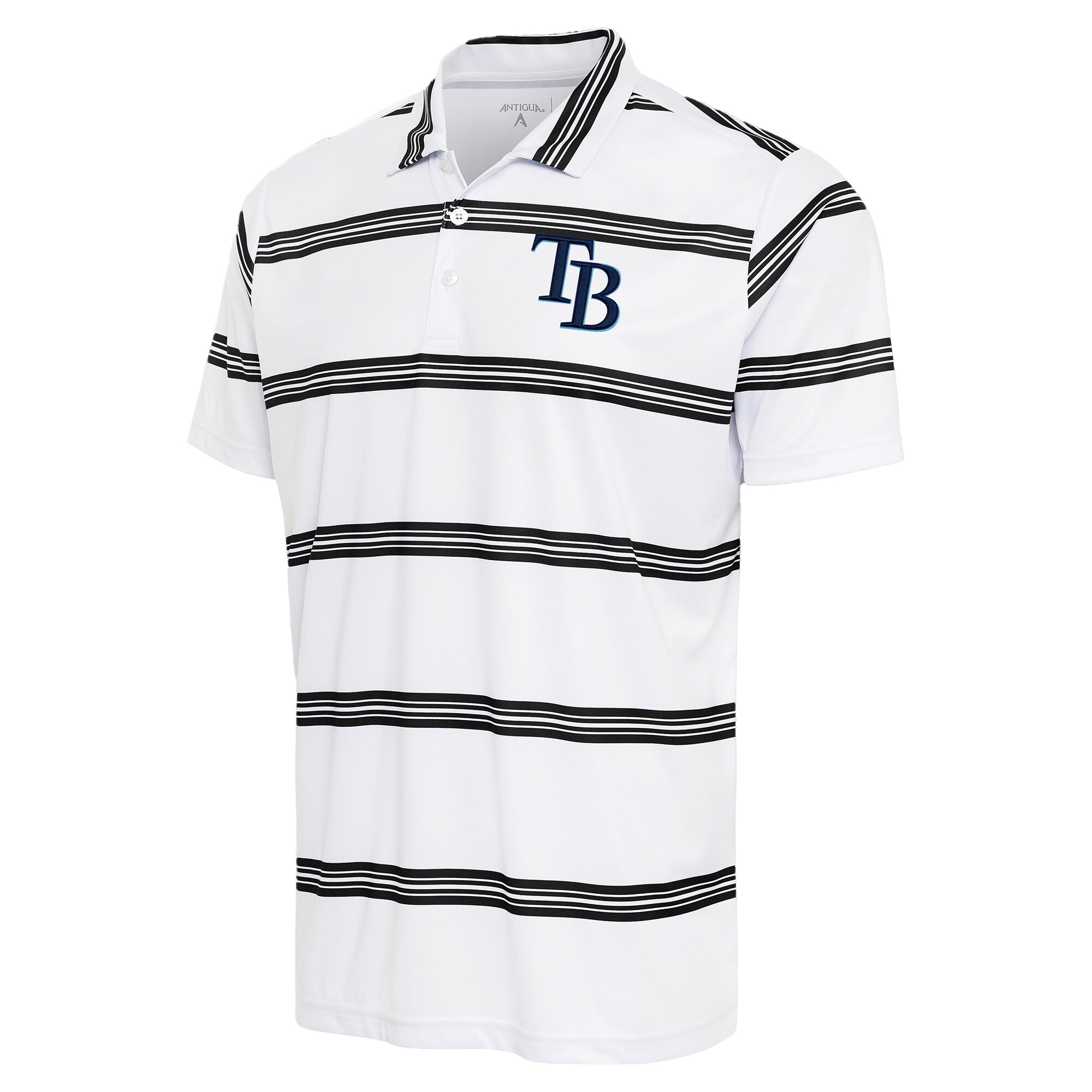 Men's Tampa Bay Rays Antigua White/Black Groove Polo