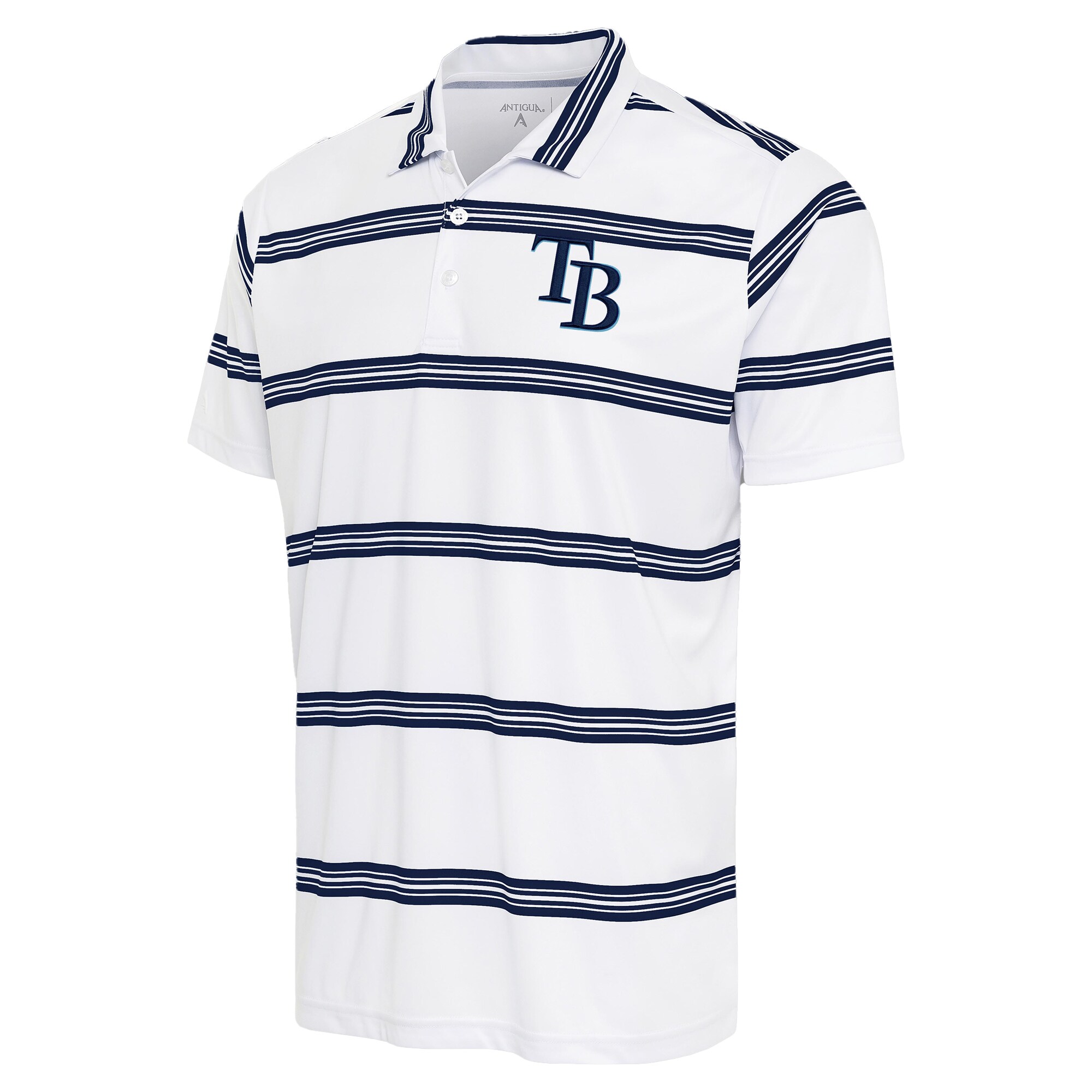 Men's Tampa Bay Rays Antigua White/Navy Groove Polo