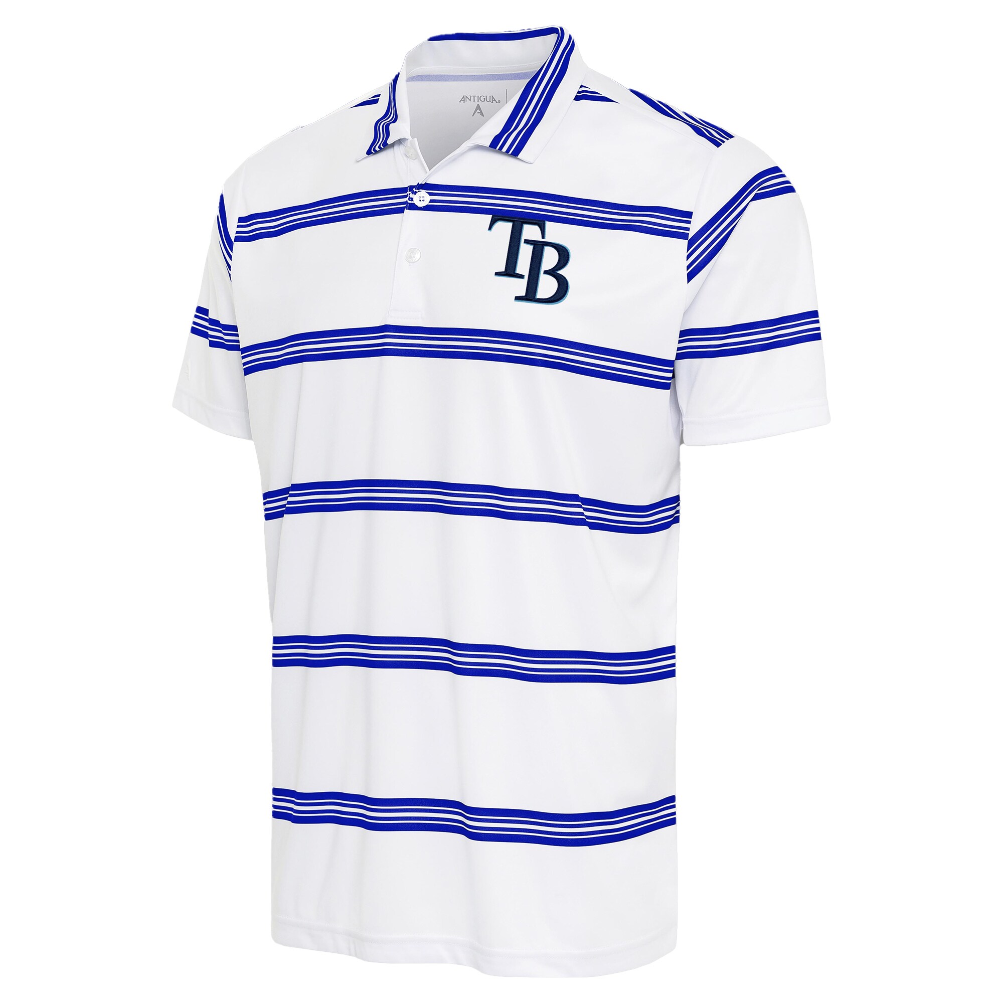 Men's Tampa Bay Rays Antigua White/Royal Groove Polo
