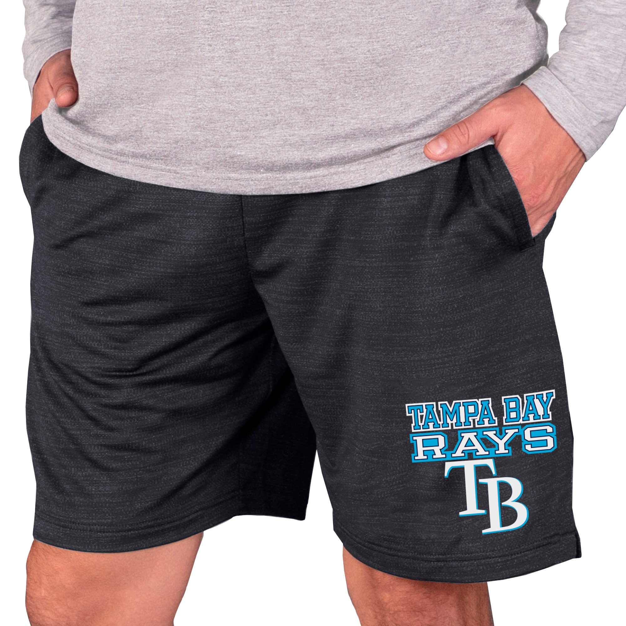 Men's Tampa Bay Rays Concepts Sport Charcoal Bullseye Knit Jam Shorts