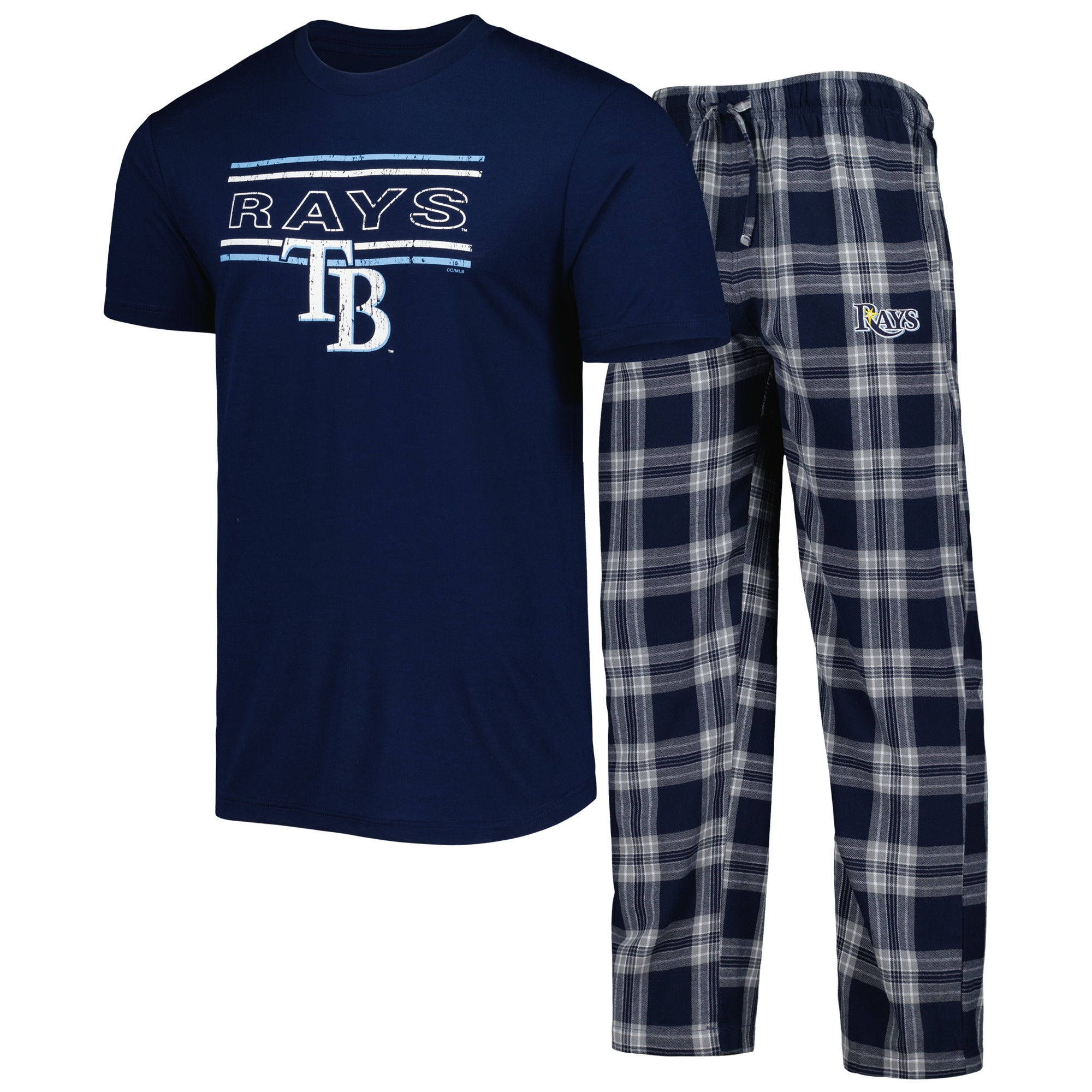 Men's Tampa Bay Rays Concepts Sport Navy/Gray Badge T-Shirt & Pants Sleep Set