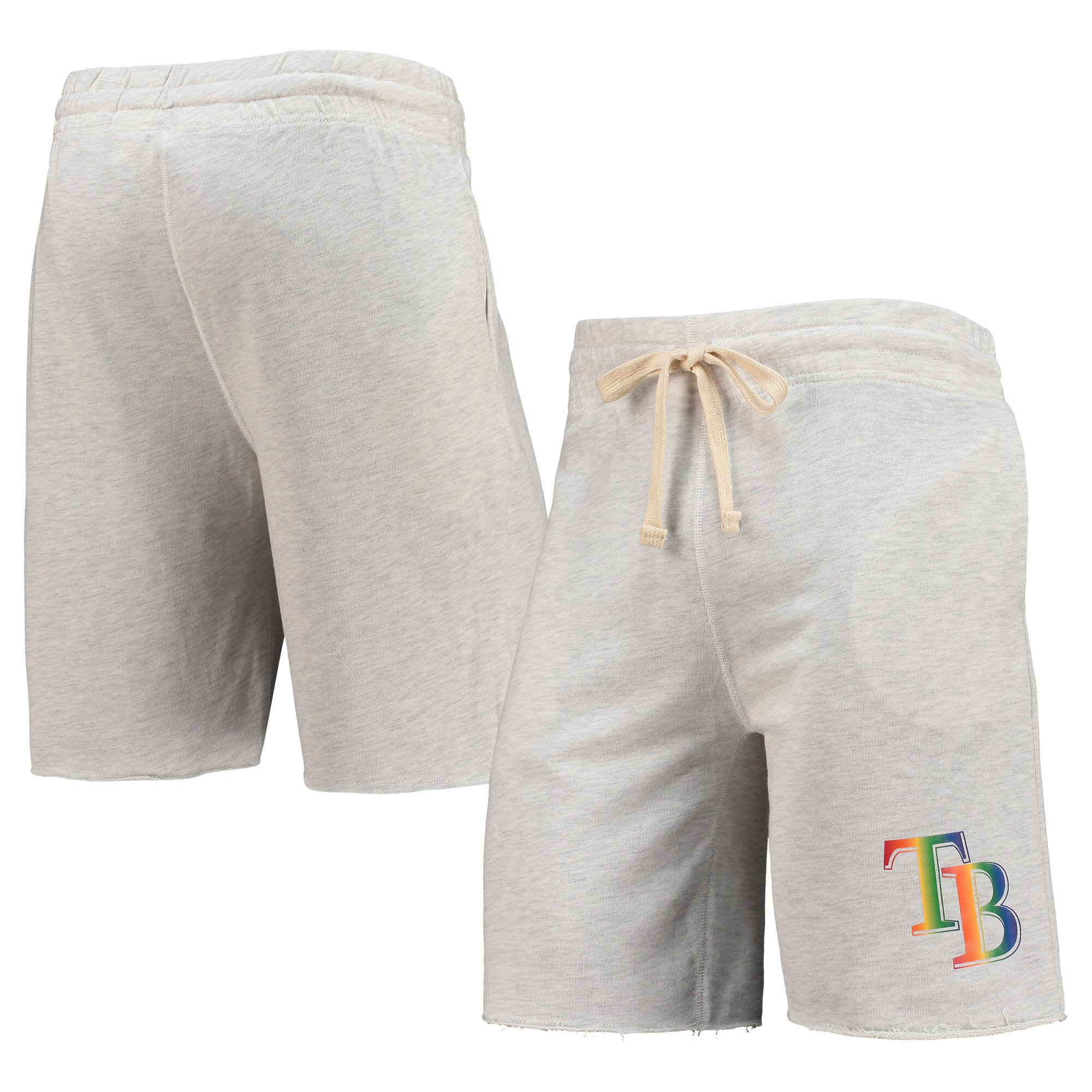 Men's Tampa Bay Rays Concepts Sport Oatmeal Mainstream Logo Terry Tri-Blend Shorts