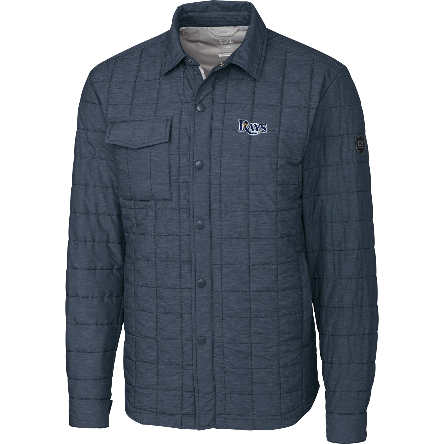 Men's Tampa Bay Rays Cutter & Buck Charcoal Big & Tall Rainier Shirt Jacket