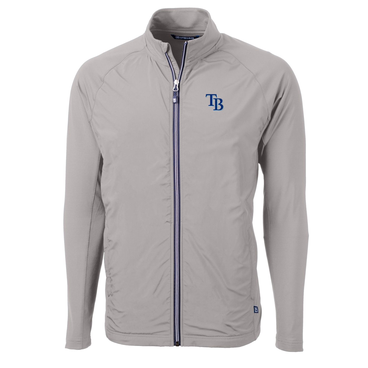 Men's Tampa Bay Rays Cutter & Buck Gray Big & Tall Adapt Eco Knit Full-Zip Jacket