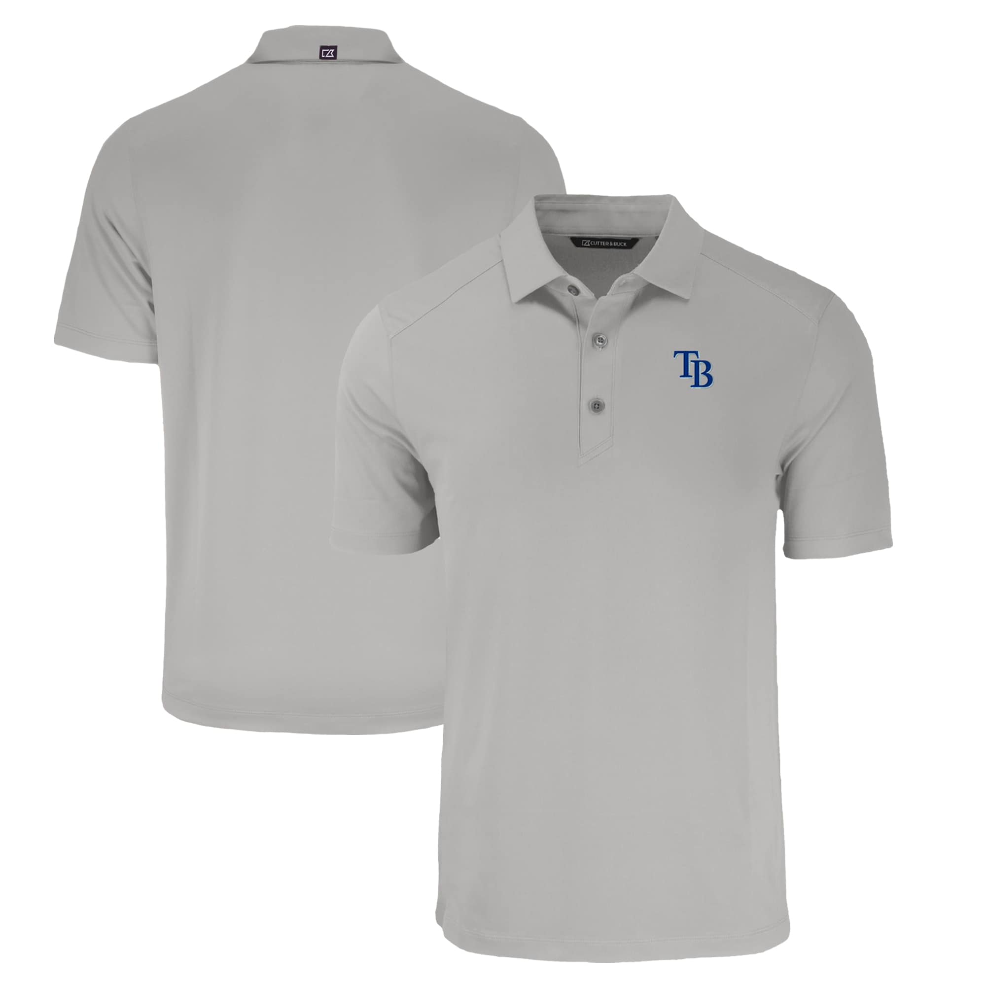Men's Tampa Bay Rays  Cutter & Buck Gray Forge Eco Stretch Recycled Polo