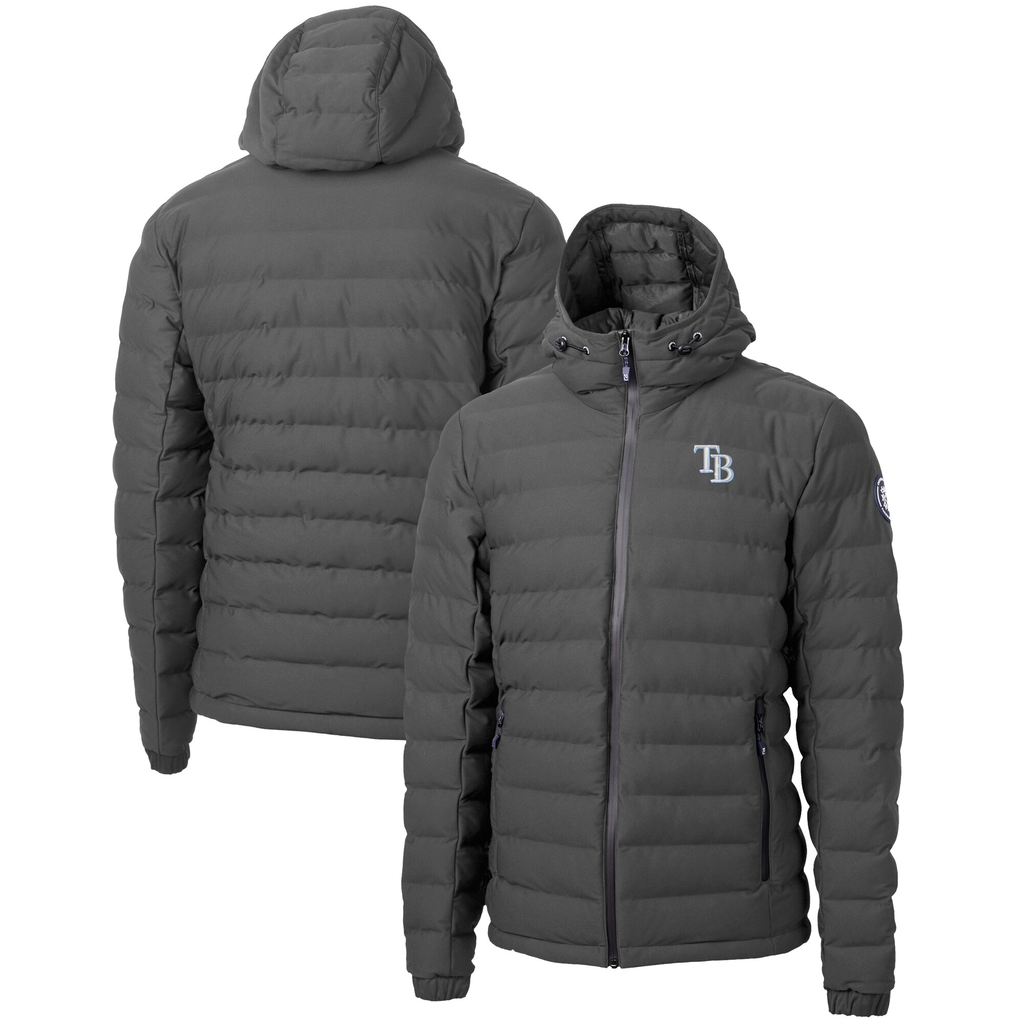 Men's Tampa Bay Rays  Cutter & Buck Gray Mission Ridge Repreve Eco Insulated Puffer Full-Zip Jacket