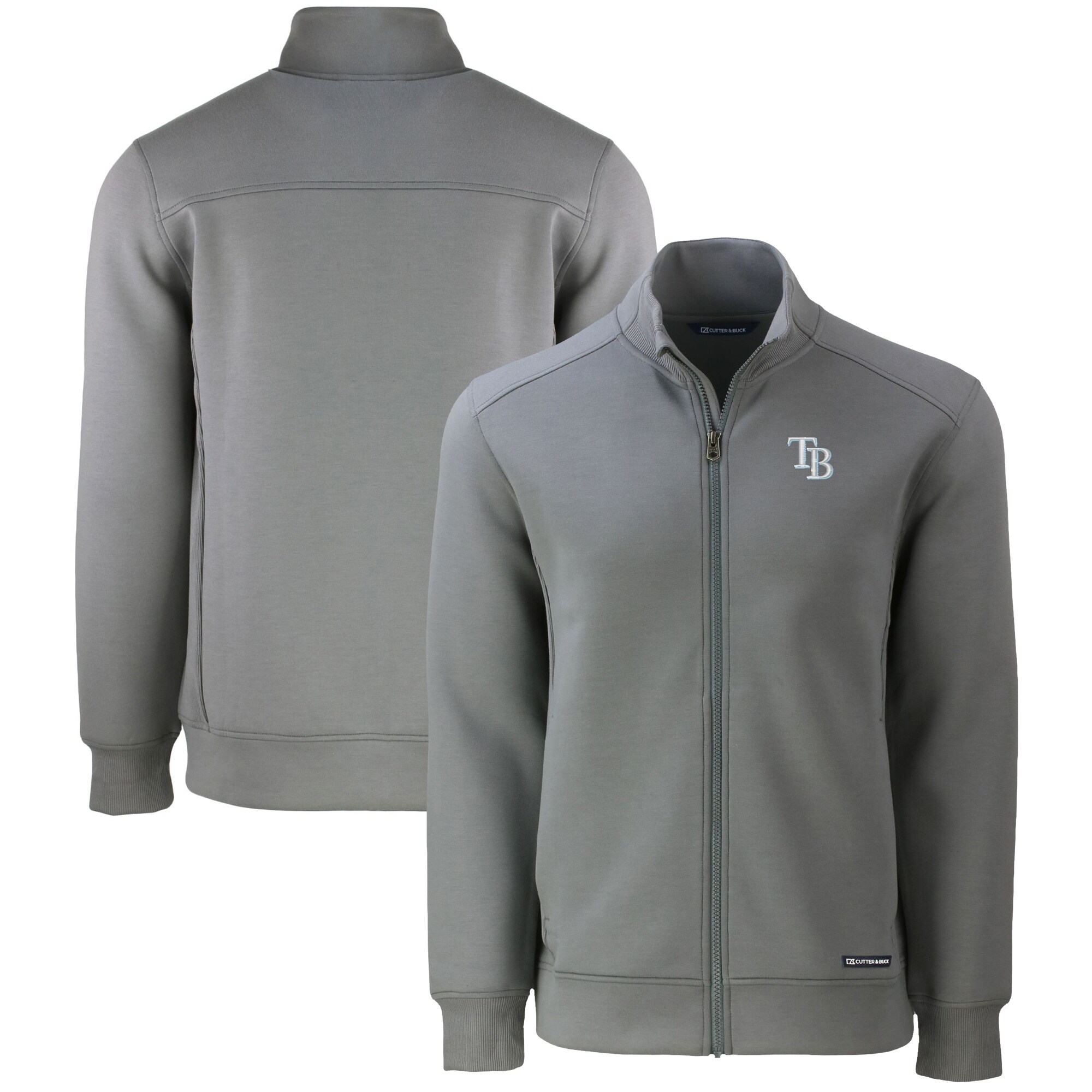 Men's Tampa Bay Rays  Cutter & Buck Gray Roam Eco Recycled Full-Zip Jacket