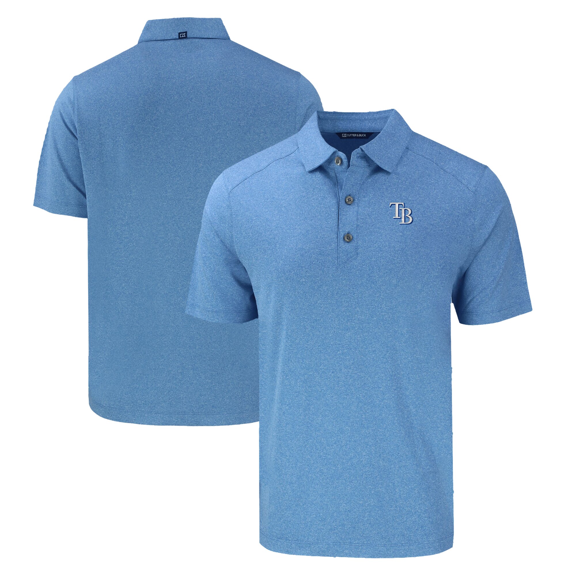 Men's Tampa Bay Rays  Cutter & Buck Heather Powder Blue Forge Eco Stretch Recycled Polo