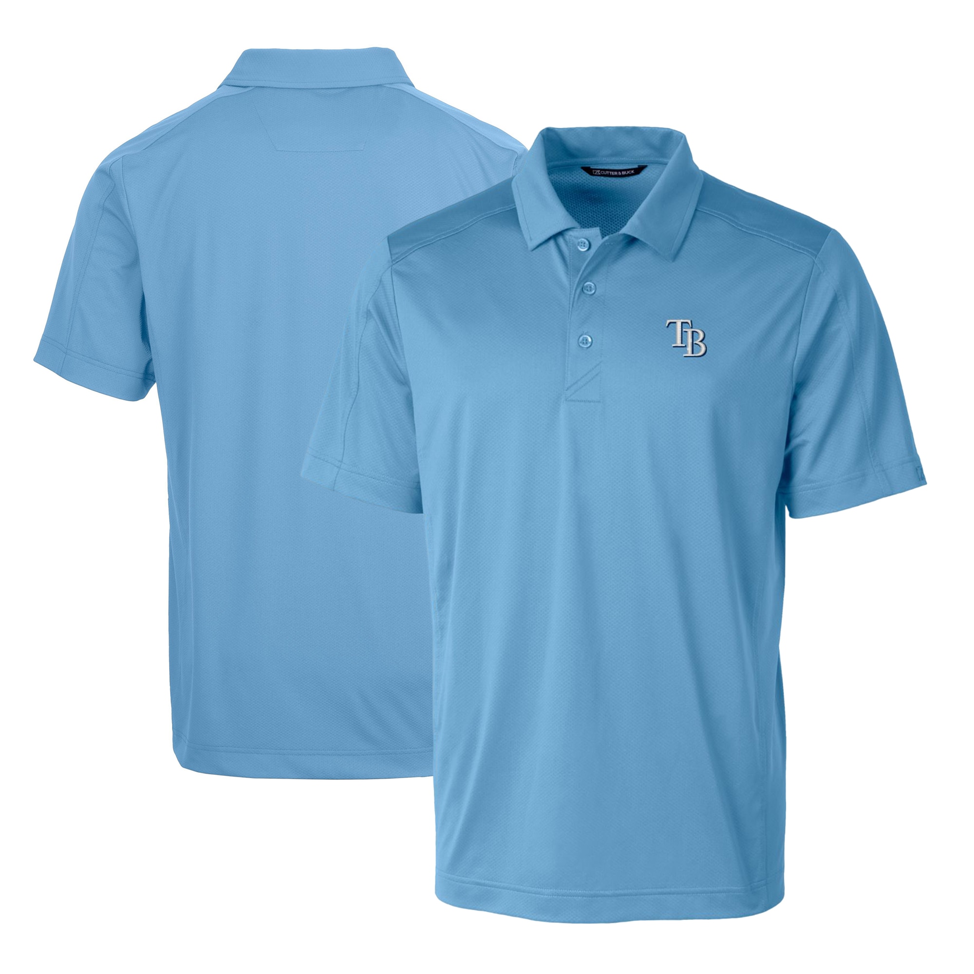 Men's Tampa Bay Rays Cutter & Buck Light Blue Prospect Textured Stretch Polo