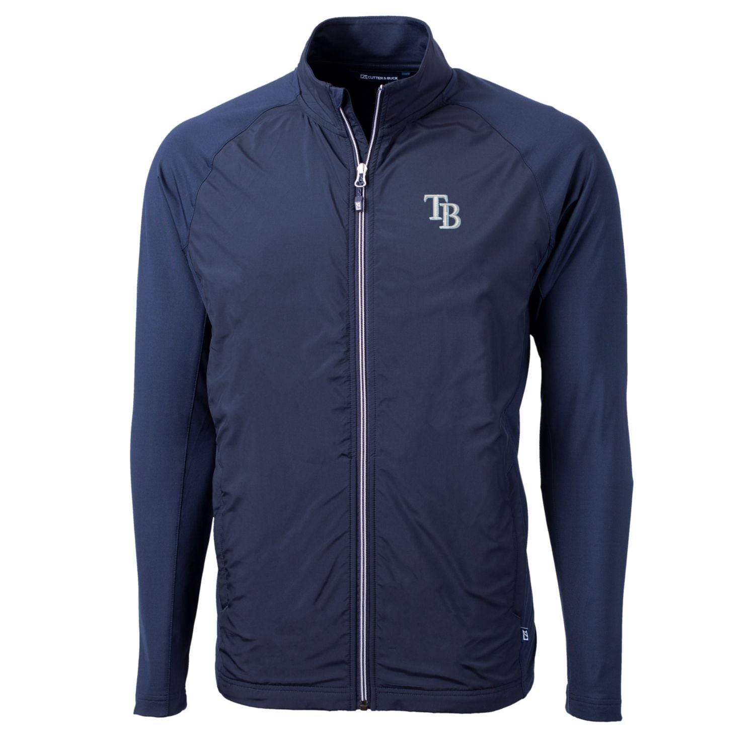 Men's Tampa Bay Rays Cutter & Buck Navy Big & Tall Adapt Eco Knit Full-Zip Jacket
