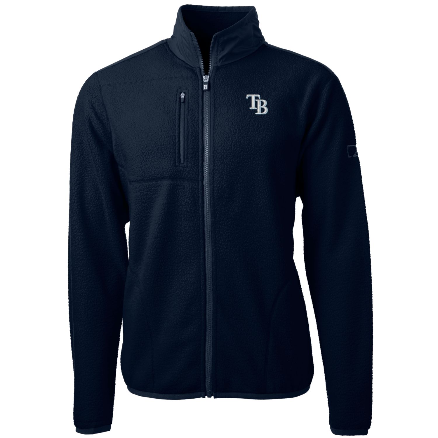 Men's Tampa Bay Rays Cutter & Buck Navy Big & Tall Cascade Eco Sherpa Fleece Full-Zip Jacket