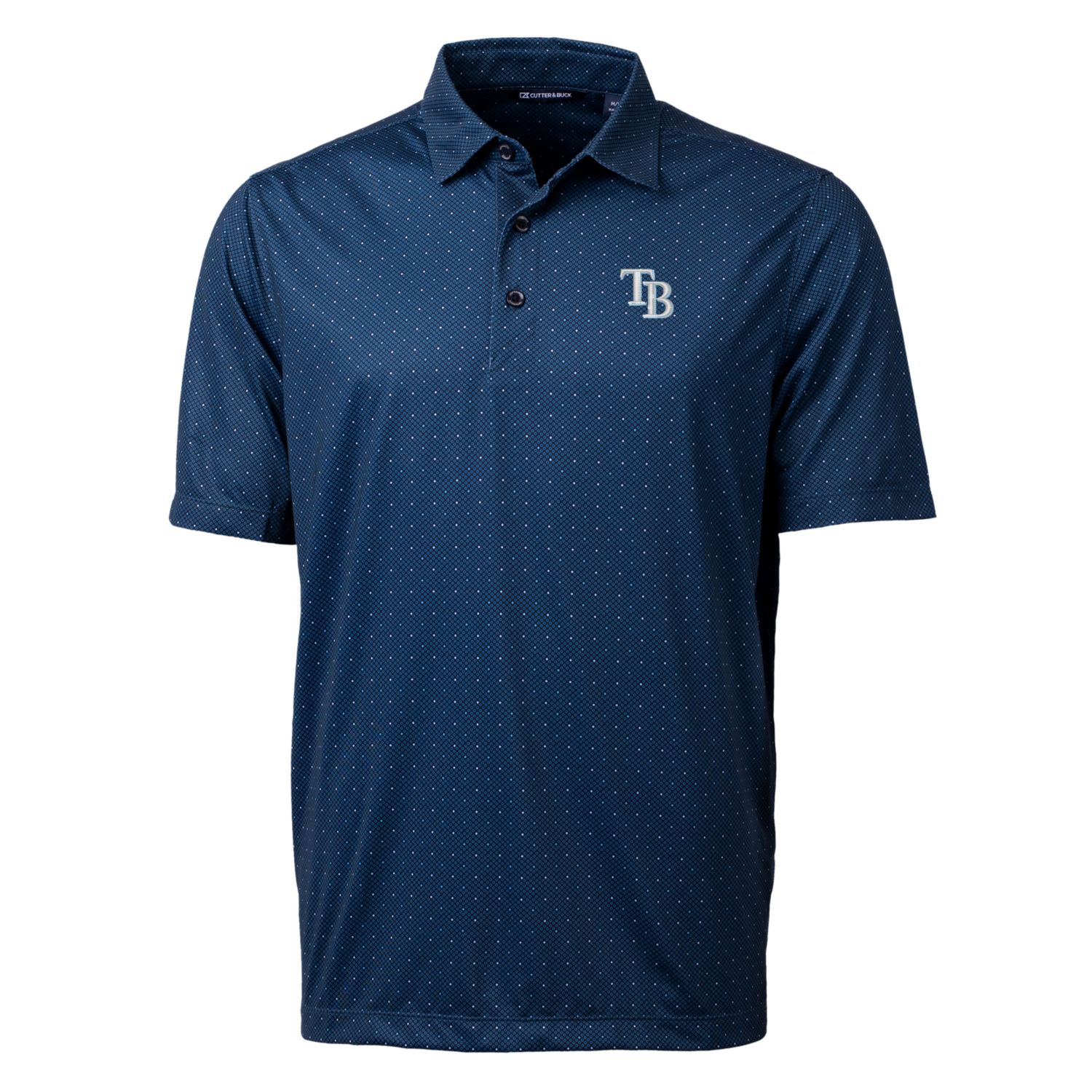 Men's Tampa Bay Rays Cutter & Buck Navy Big & Tall Pike Double Dot Stretch Polo