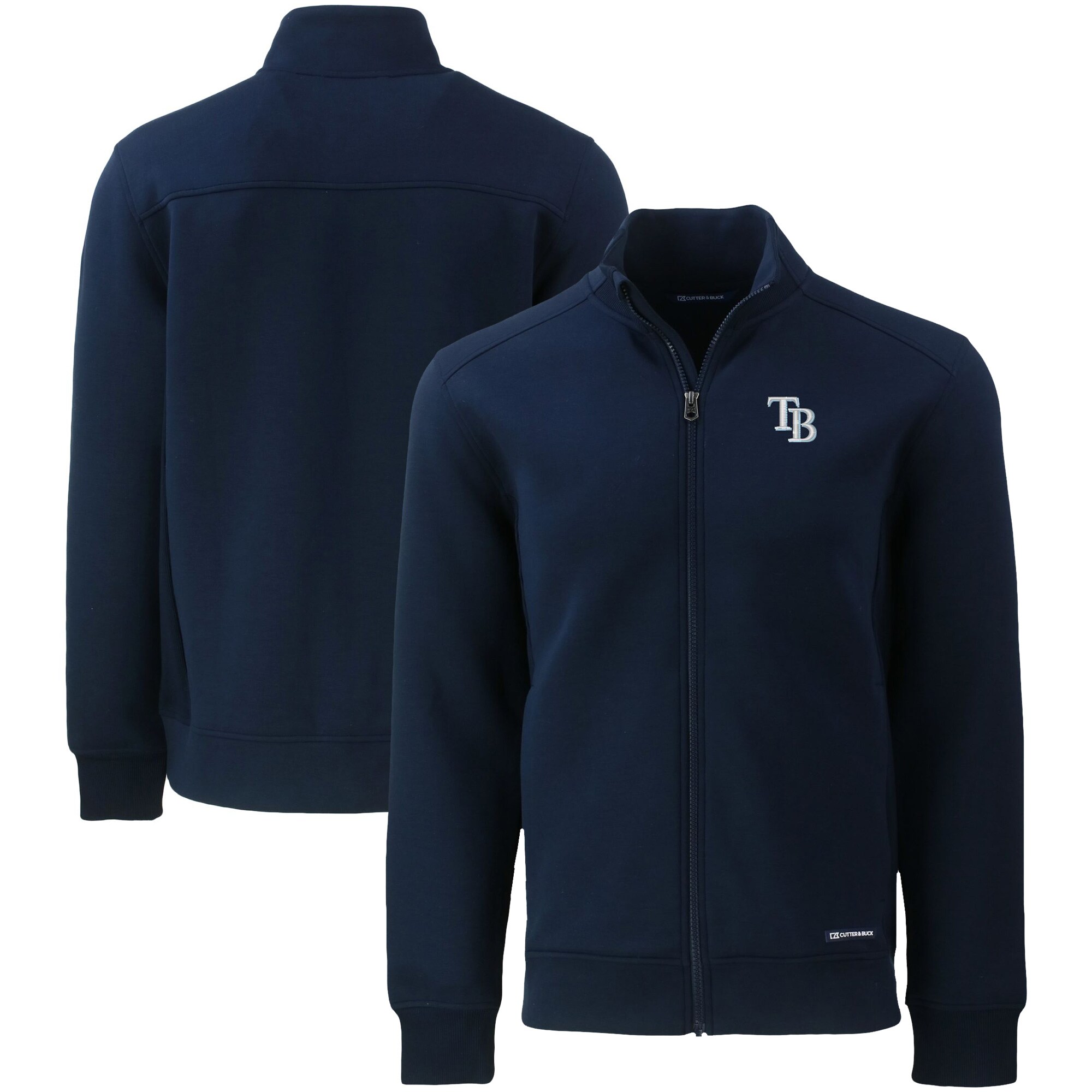 Men's Tampa Bay Rays  Cutter & Buck Navy Big & Tall Roam Eco Recycled Full-Zip Jacket