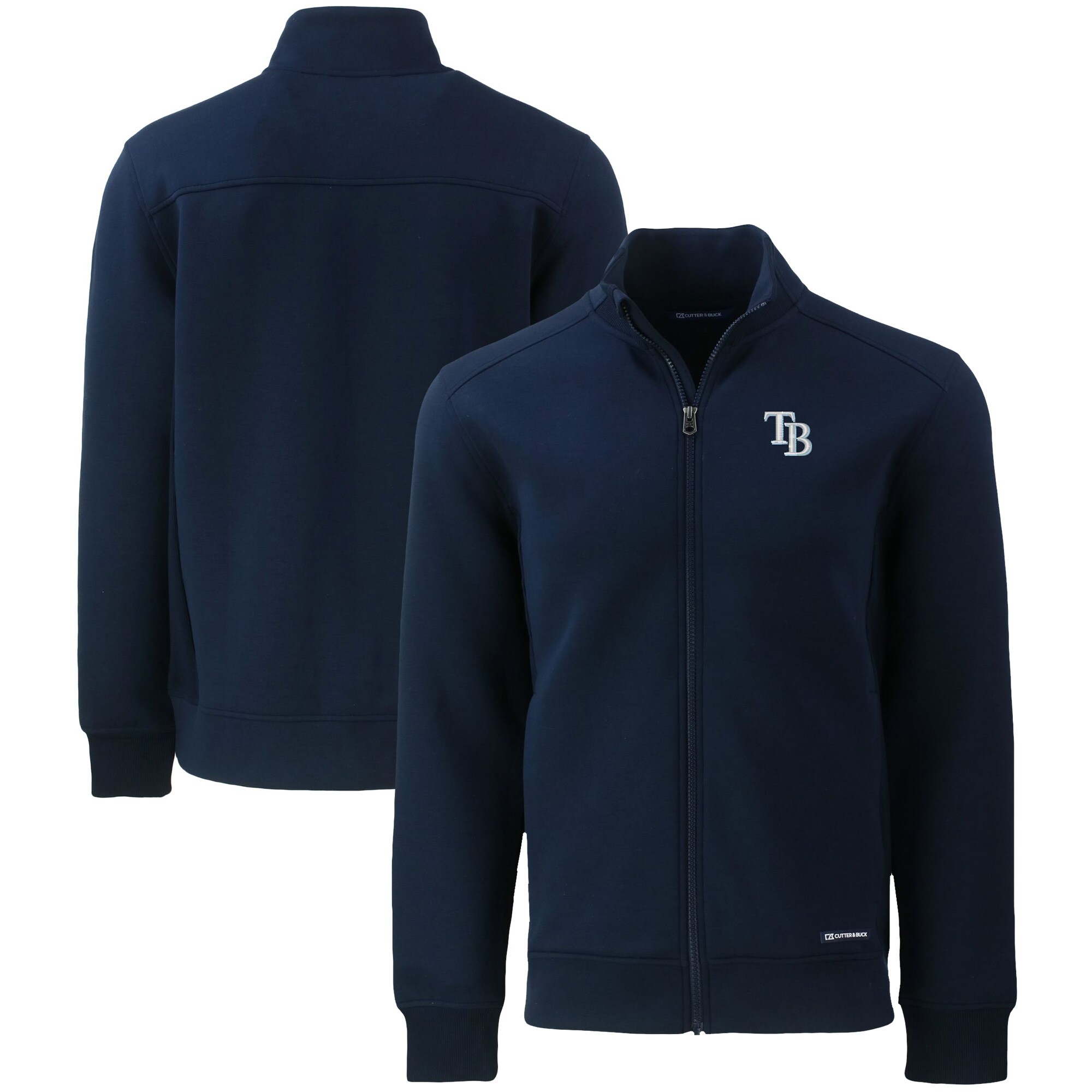 Men's Tampa Bay Rays  Cutter & Buck Navy Roam Eco Recycled Full-Zip Jacket