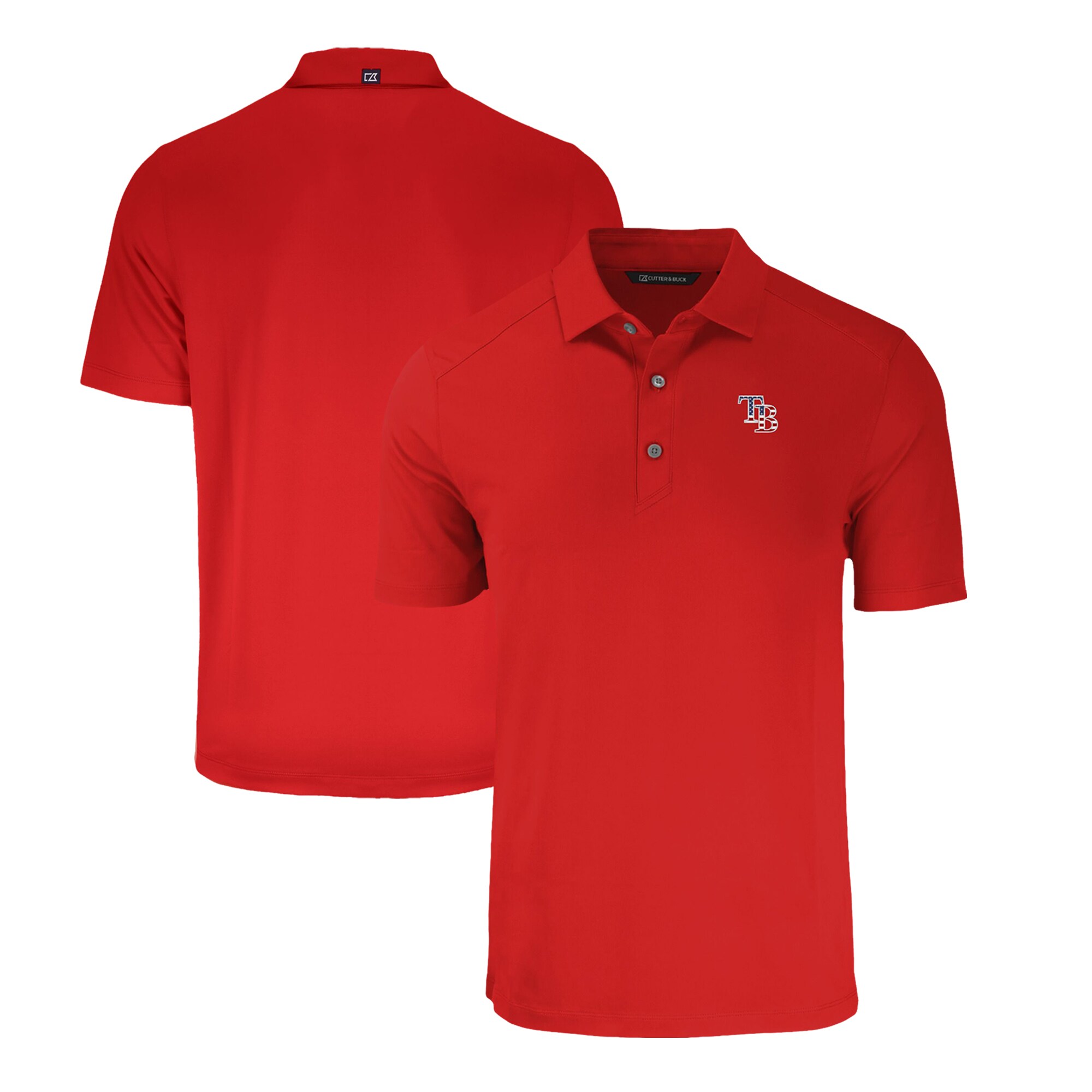 Men's Tampa Bay Rays  Cutter & Buck Red Stars & Stripes Forge Eco Stretch Recycled Polo