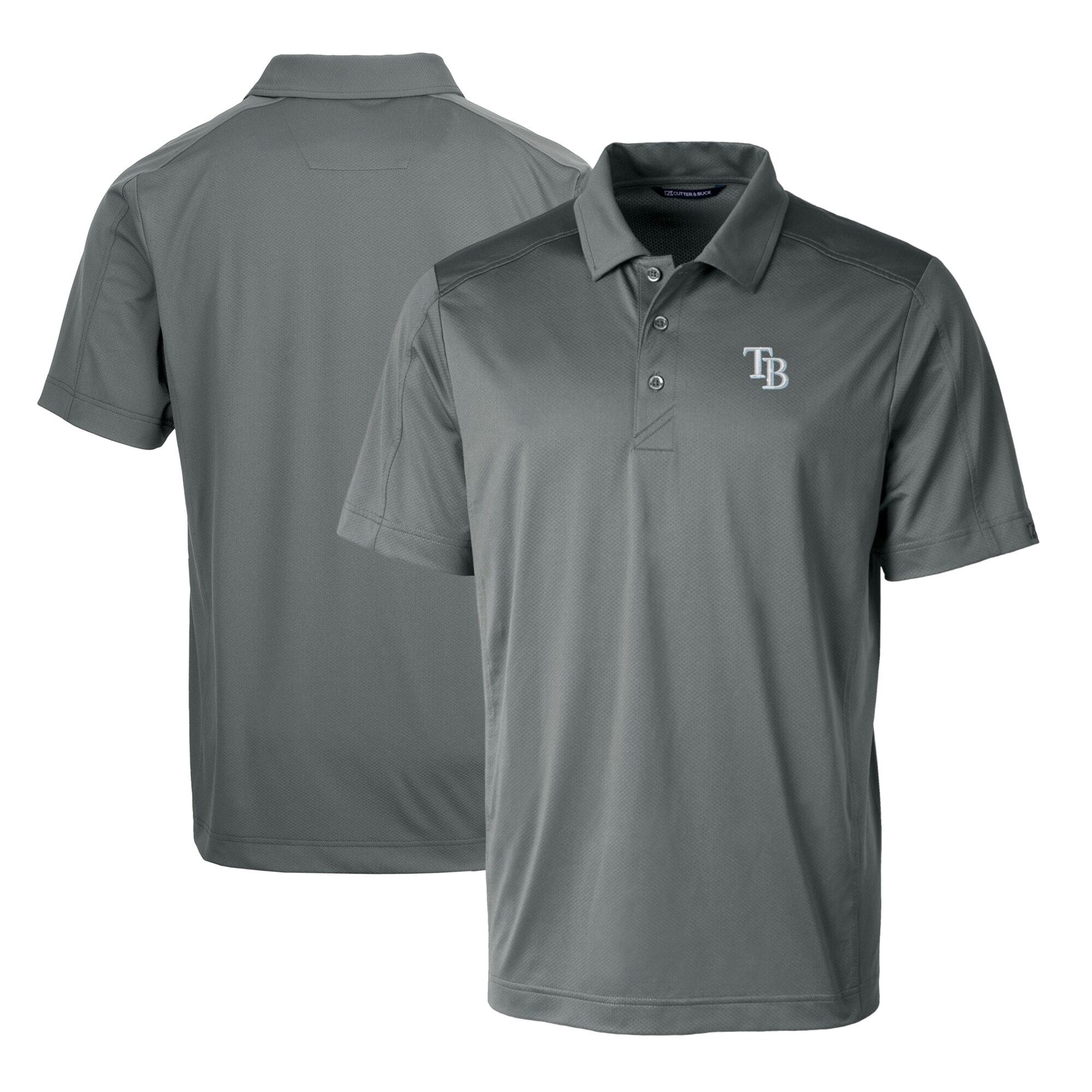 Men's Tampa Bay Rays Cutter & Buck Steel Prospect Textured Stretch Big & Tall Polo