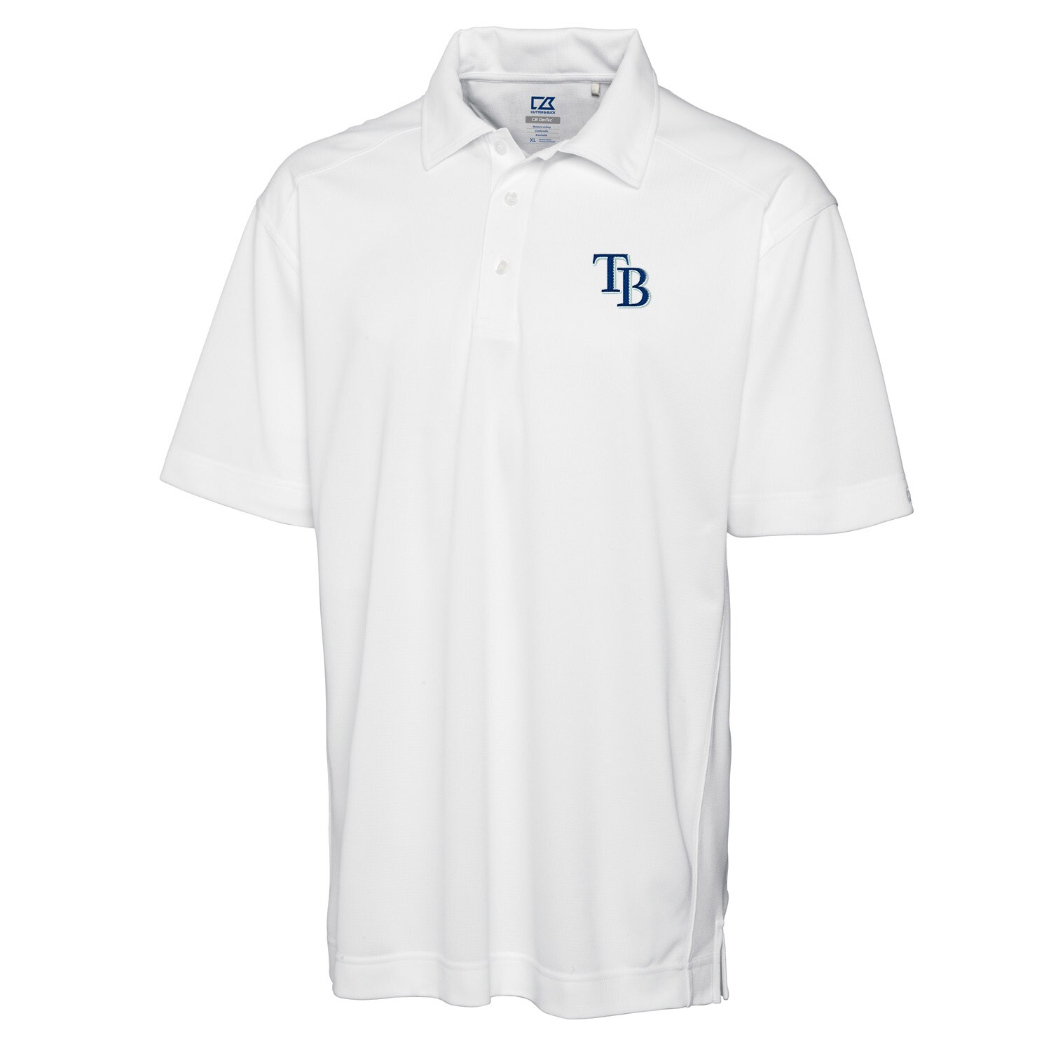 Men's Tampa Bay Rays Cutter & Buck White Big & Tall DryTec Genre Polo