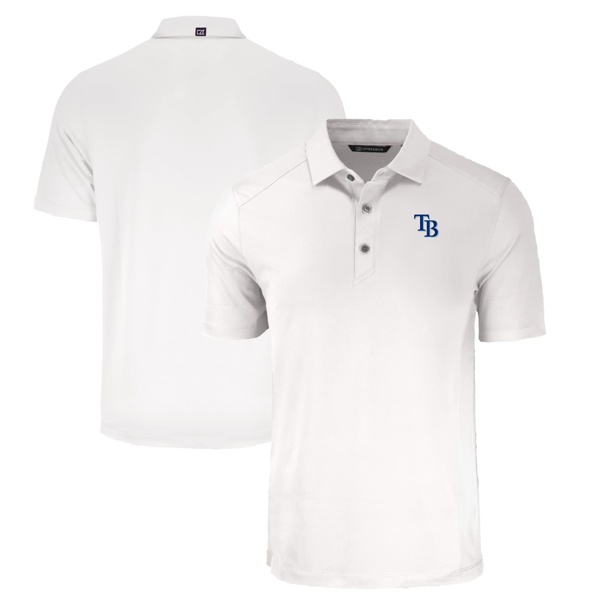 Men's Tampa Bay Rays  Cutter & Buck White Big & Tall Forge Eco Stretch Recycled Polo