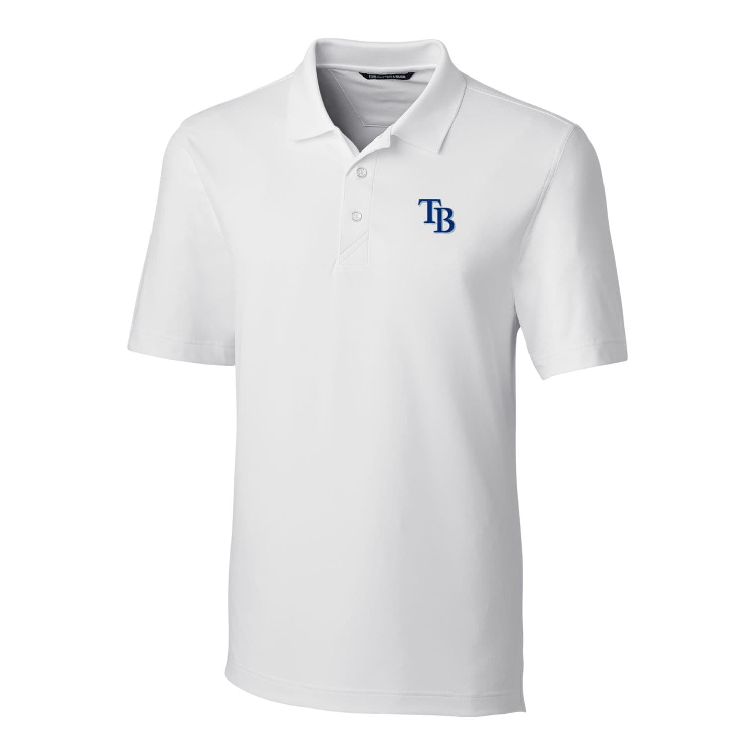 Men's Tampa Bay Rays Cutter & Buck White Big & Tall Forge Stretch Polo