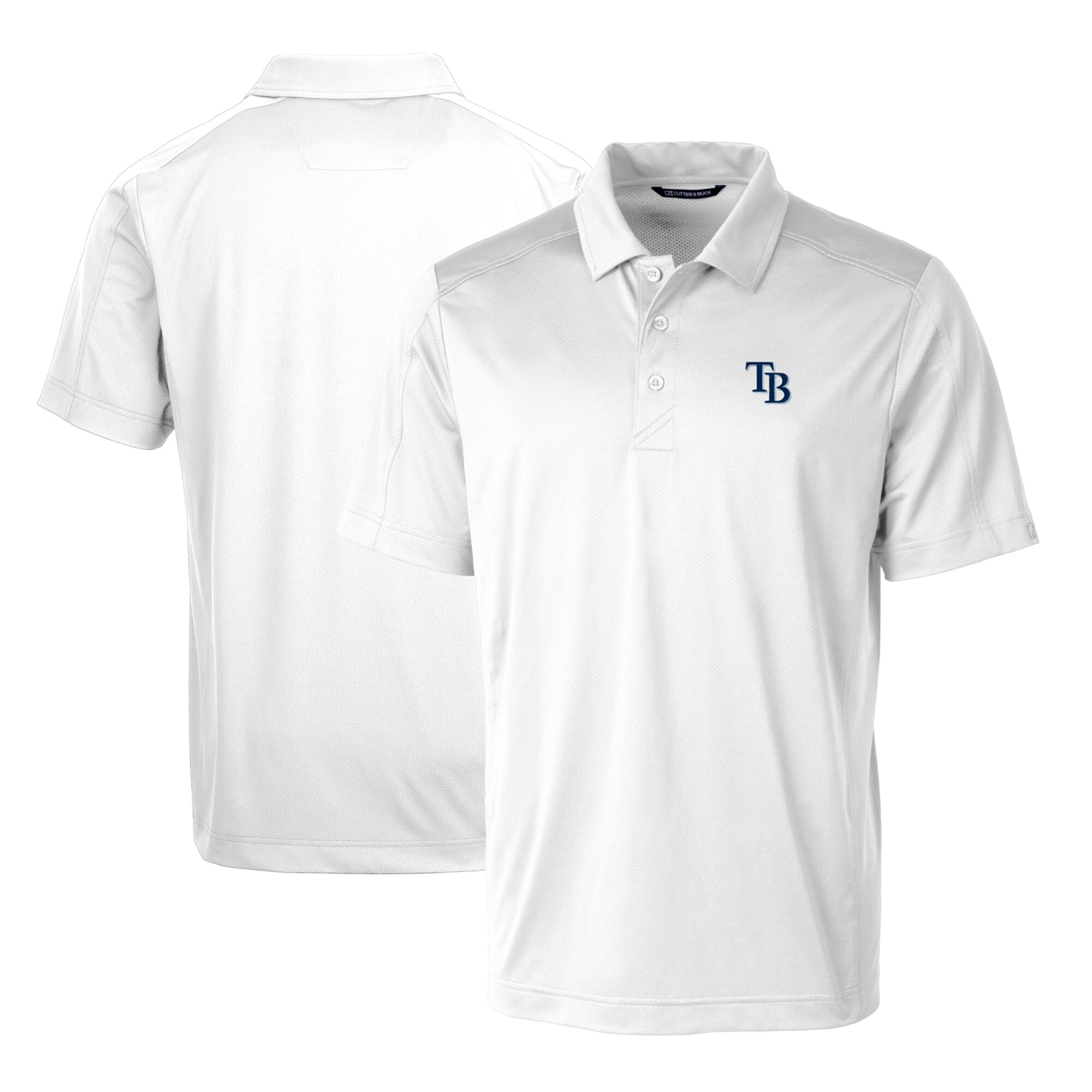 Men's Tampa Bay Rays Cutter & Buck White Prospect Textured Stretch Polo