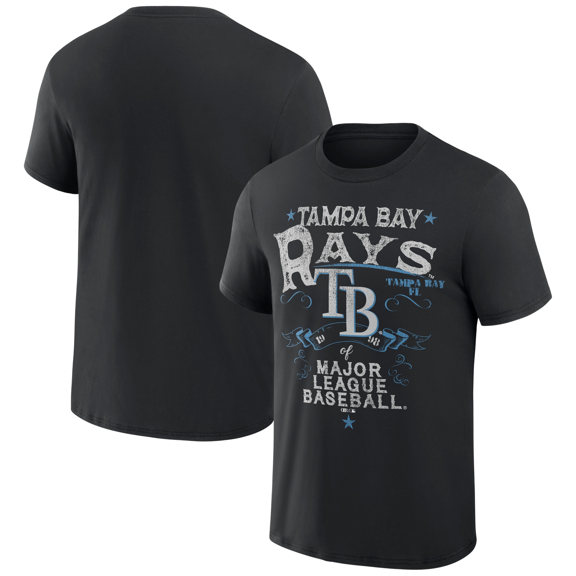 Men's Tampa Bay Rays  Darius Rucker Collection by  Black Beach Splatter T-Shirt