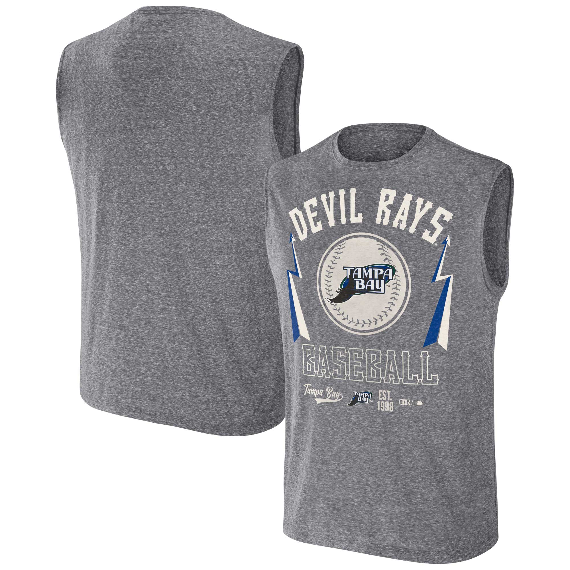 Men's Tampa Bay Rays Darius Rucker Collection by  Charcoal Relaxed-Fit Muscle Tank Top