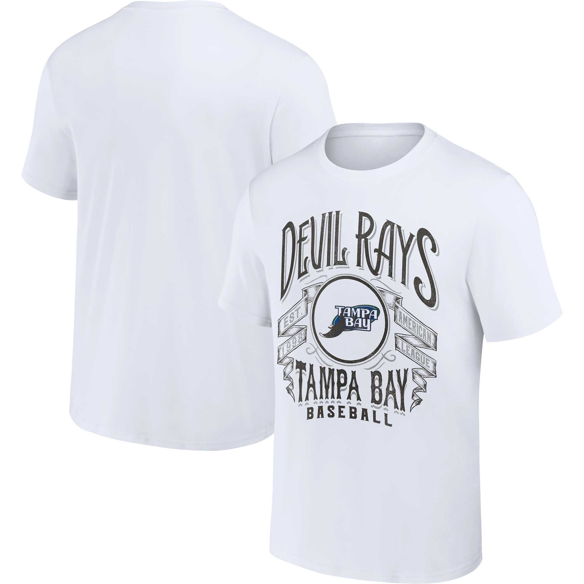 Men's Tampa Bay Rays Darius Rucker Collection by  White Cooperstown Collection Distressed Rock T-Shirt