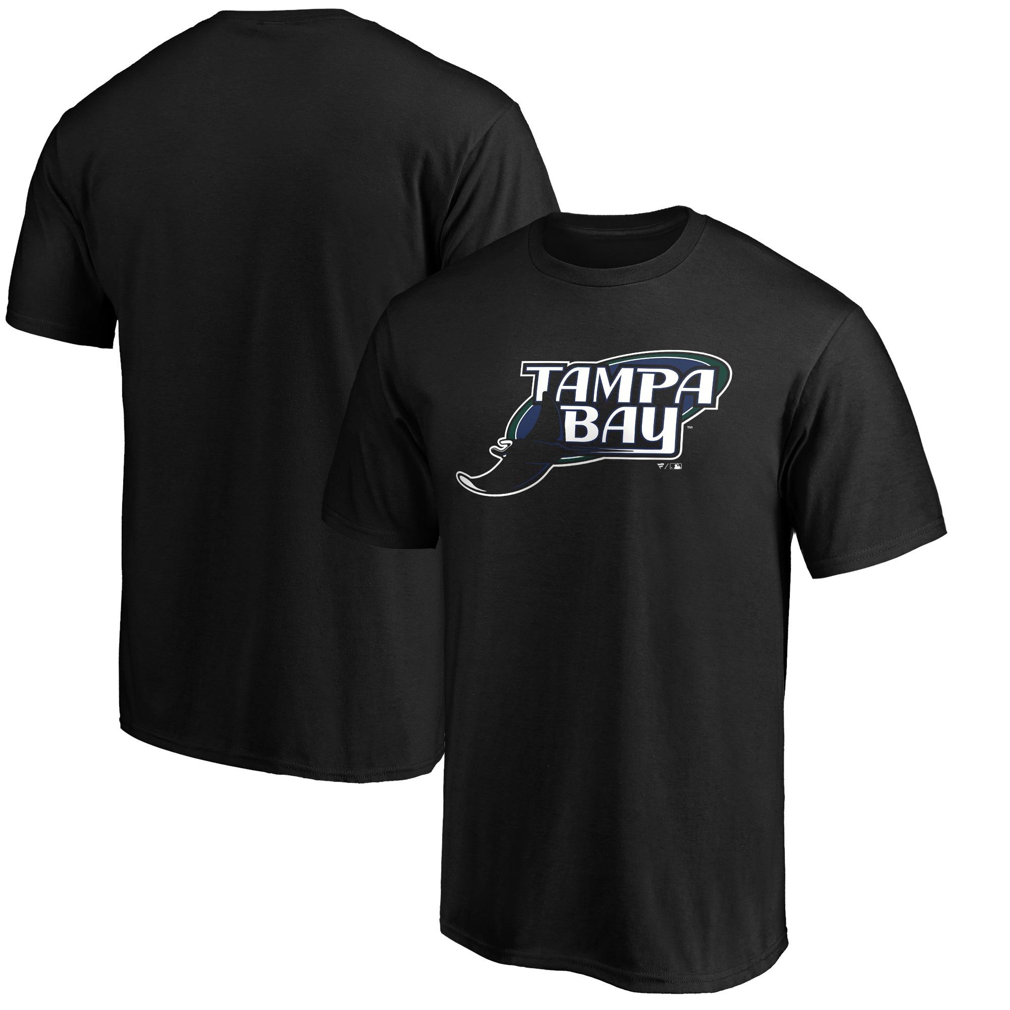 Men's Tampa Bay Rays  Branded Black Cooperstown Collection Huntington Logo T-Shirt