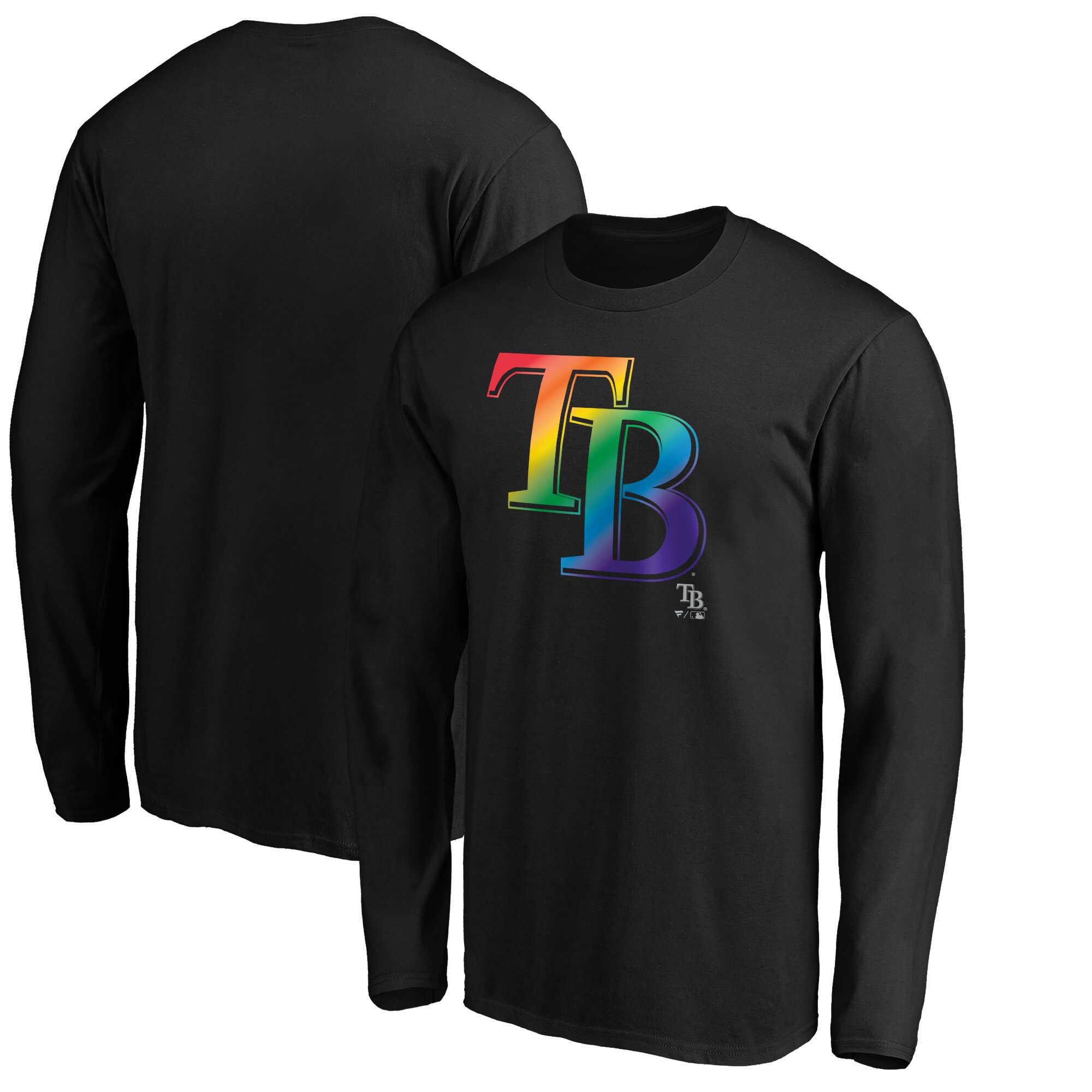 Men's Tampa Bay Rays  Branded Black Team Pride Logo Long Sleeve T-Shirt