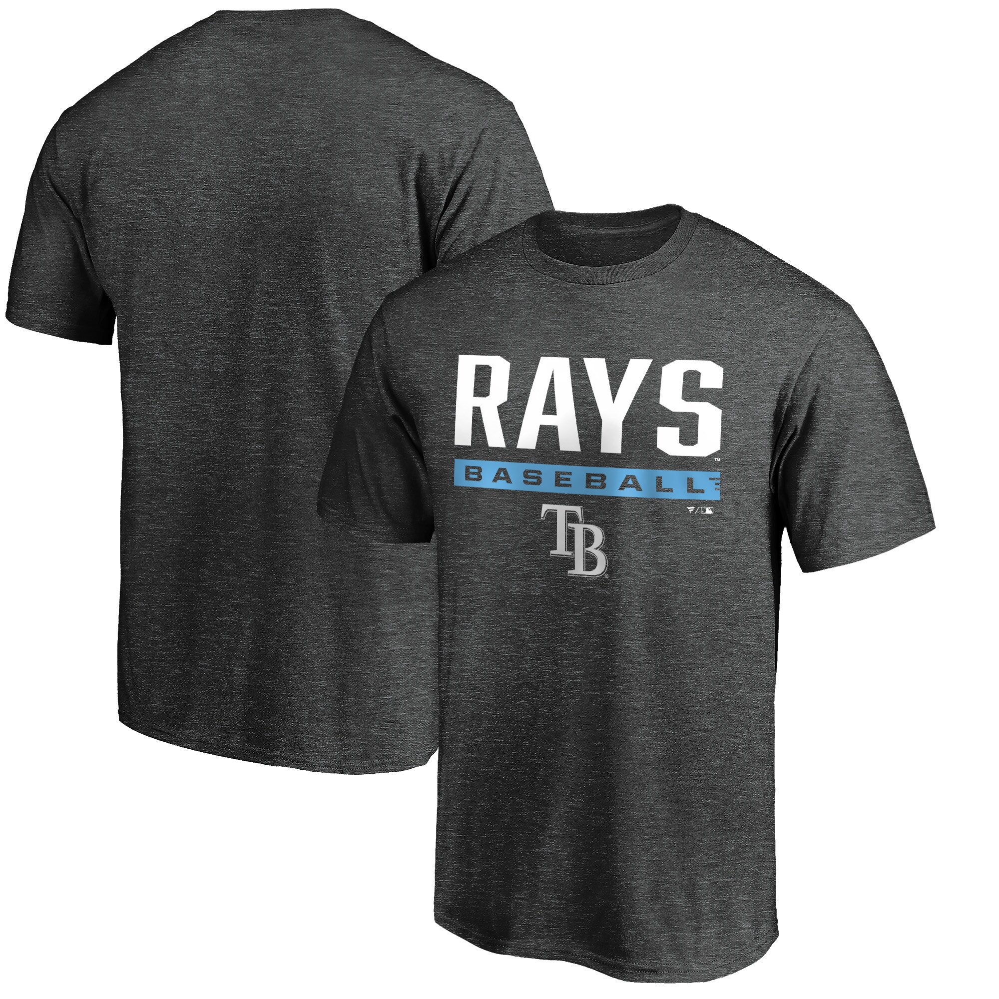 Men's Tampa Bay Rays  Branded Charcoal Win Stripe Logo T-Shirt II