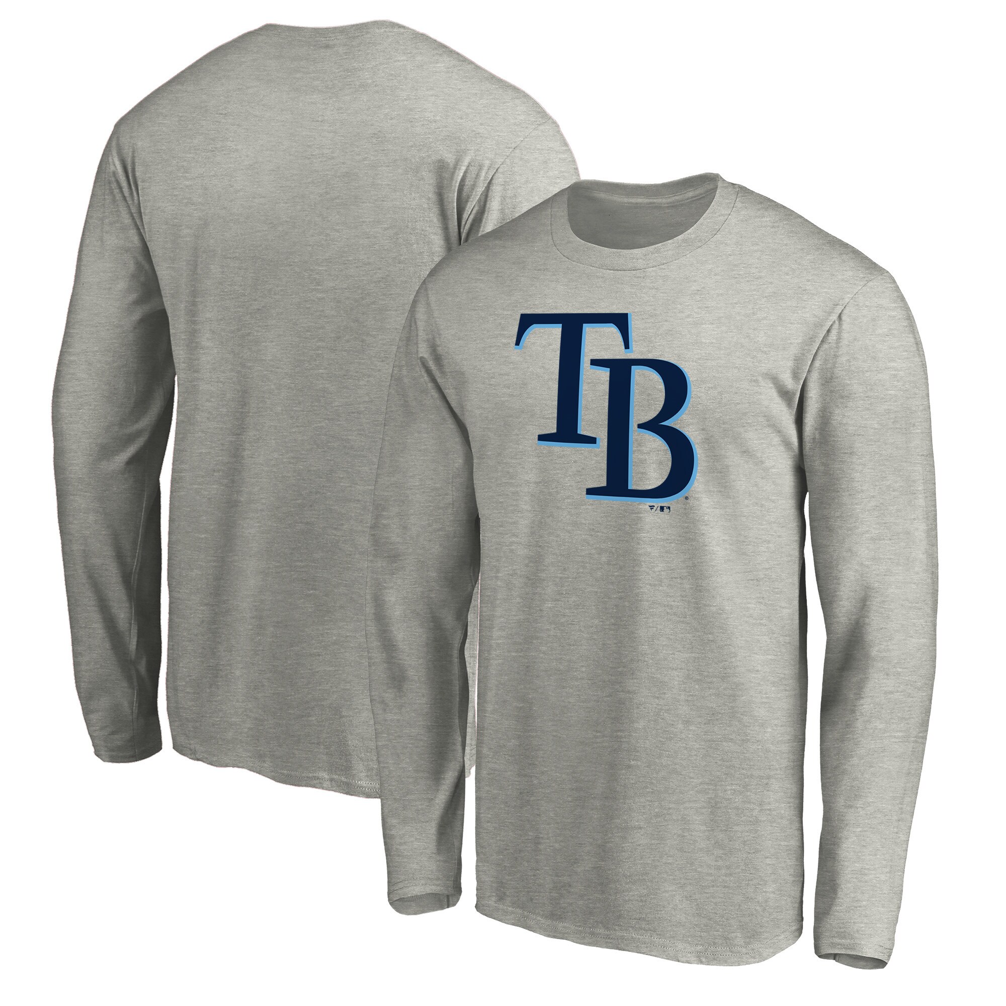 Men's Tampa Bay Rays  Branded Heather Gray Official Team Logo Long Sleeve T-Shirt
