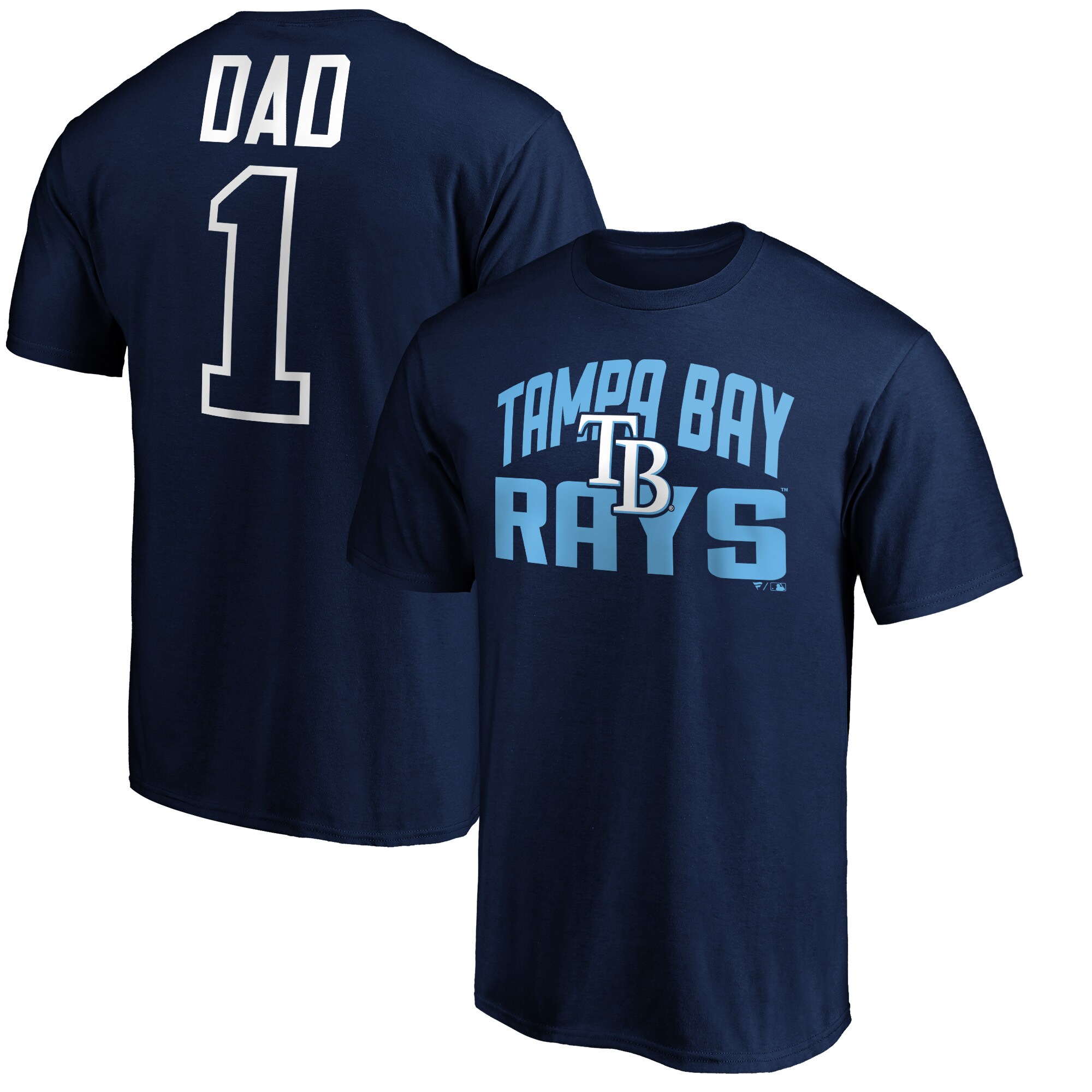 Men's Tampa Bay Rays  Branded Navy Father's Day #1 Dad T-Shirt