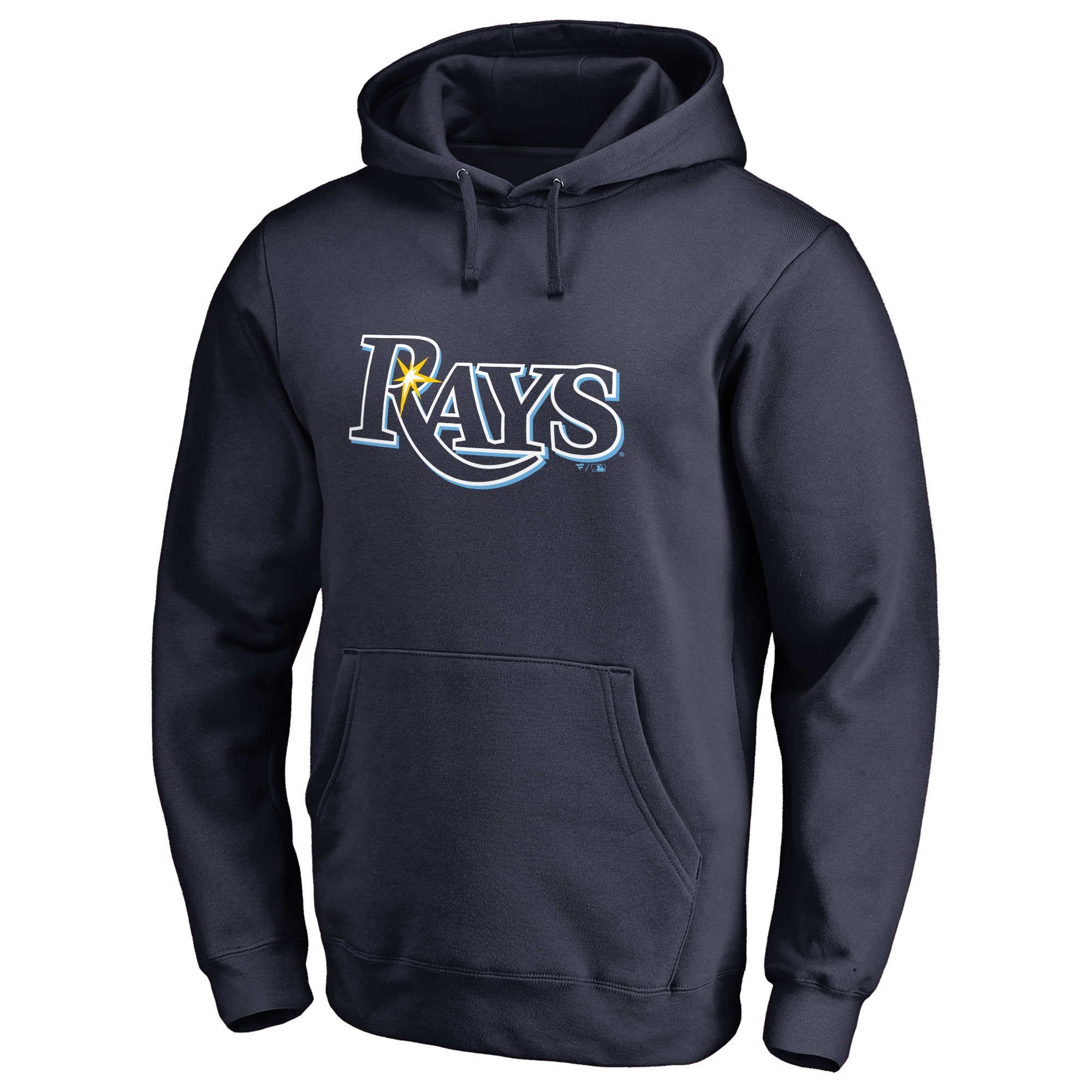 Men's Tampa Bay Rays  Branded Navy Official Logo Fitted Pullover Hoodie