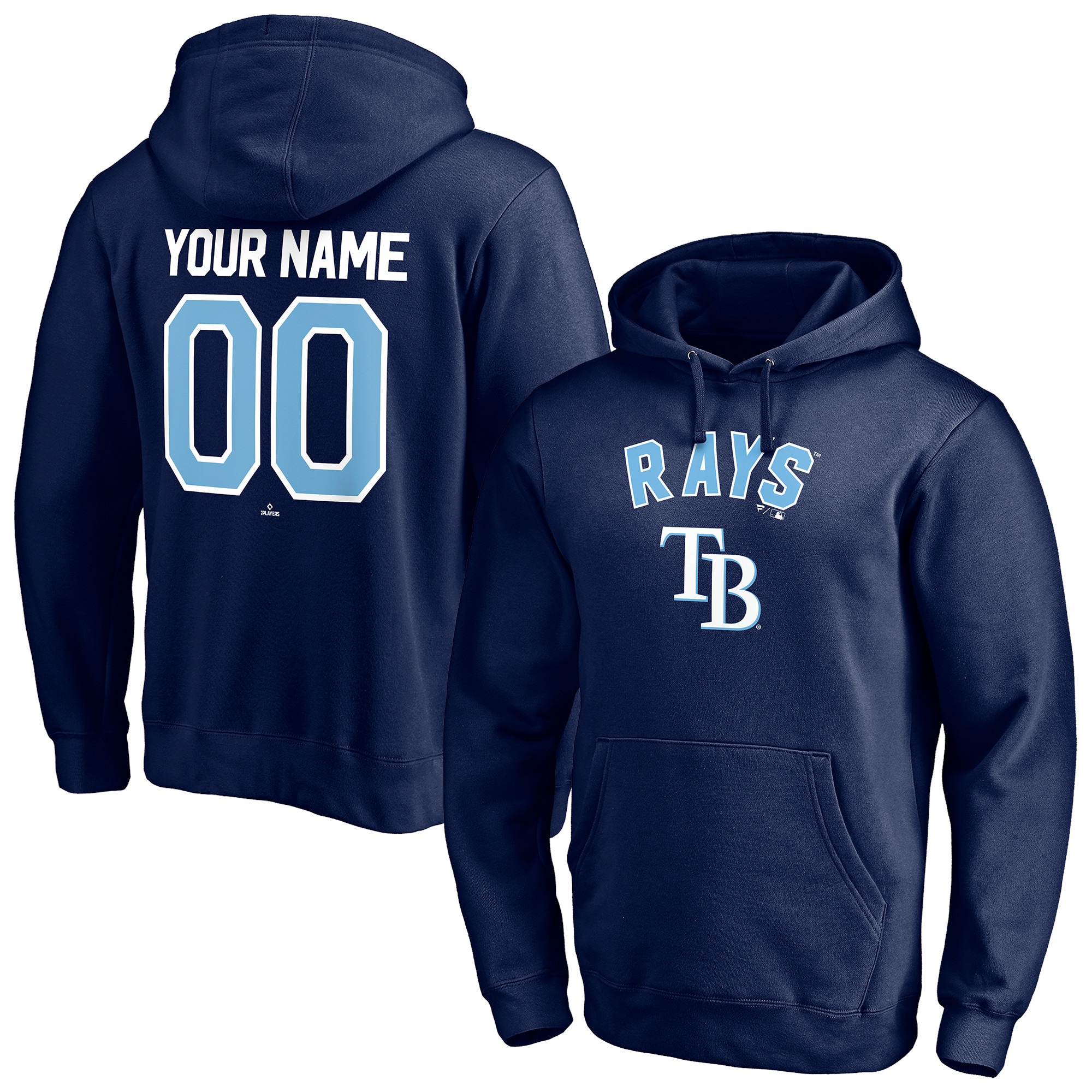 Men's Tampa Bay Rays  Branded Navy Personalized Winning Streak Name & Number Pullover Hoodie