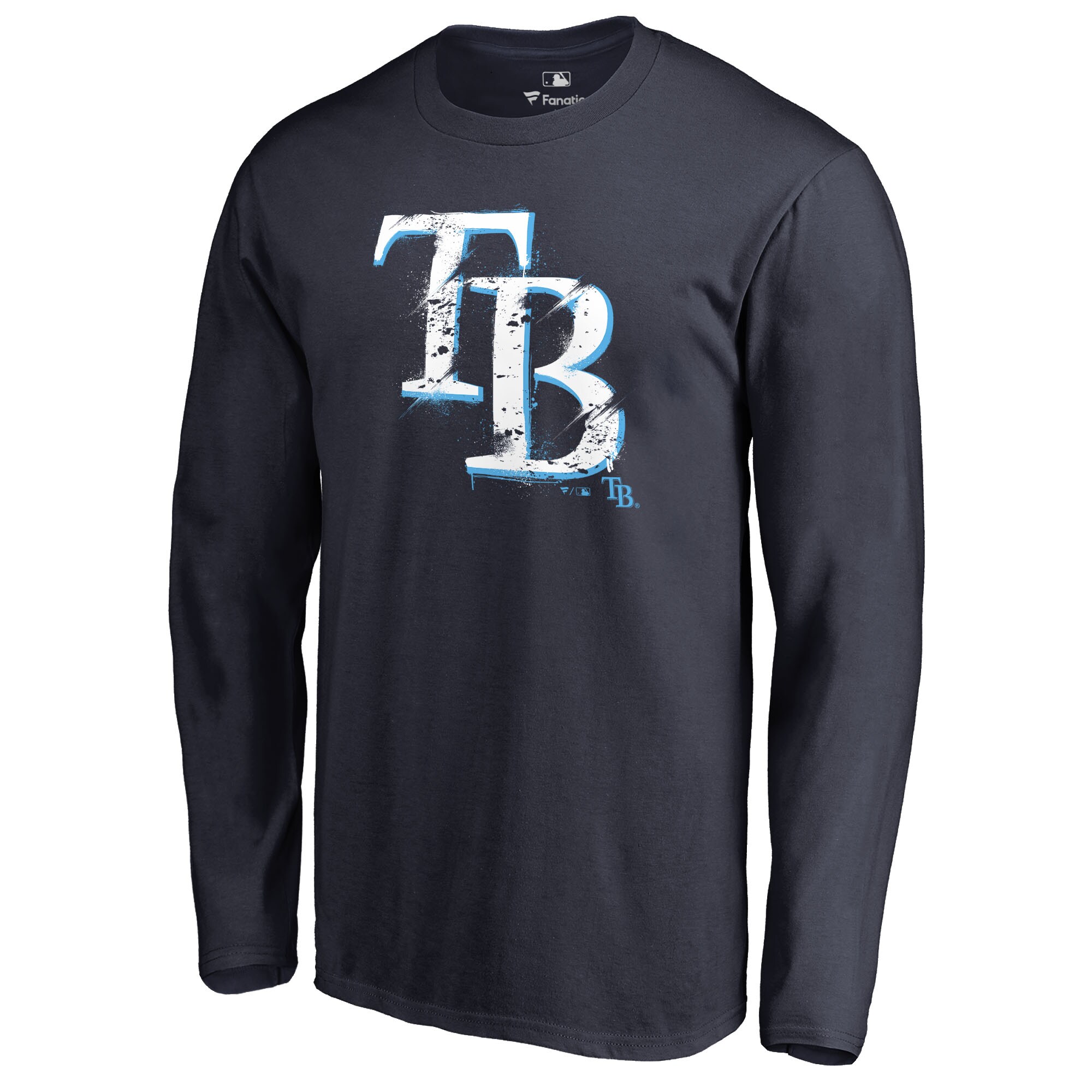 Men's Tampa Bay Rays  Branded Navy Splatter Logo Long Sleeve T-Shirt