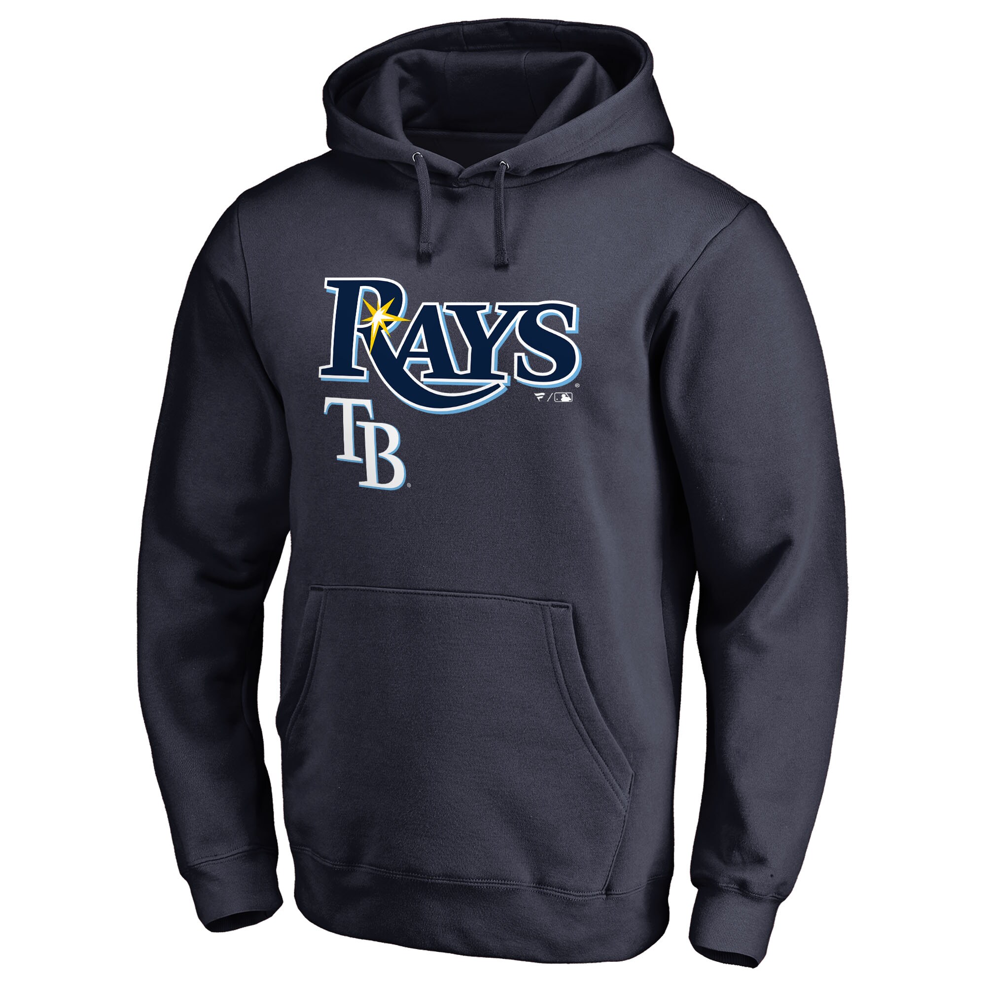 Men's Tampa Bay Rays  Branded Navy Team Lockup Fitted Pullover Hoodie