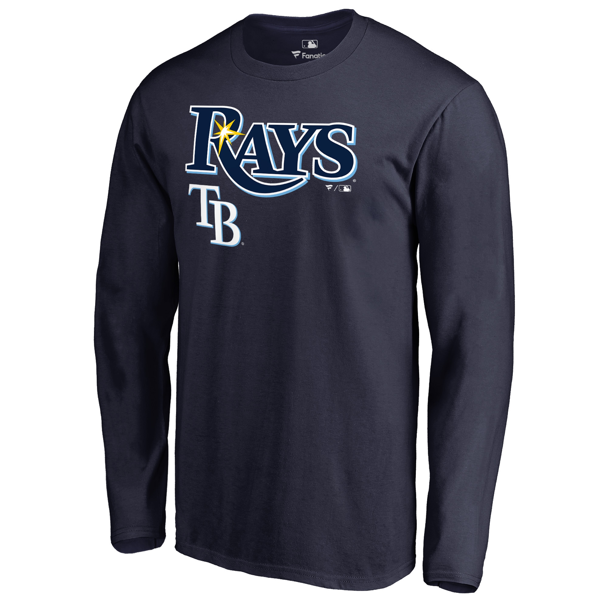 Men's Tampa Bay Rays  Branded Navy Team Lockup Long Sleeve T-Shirt