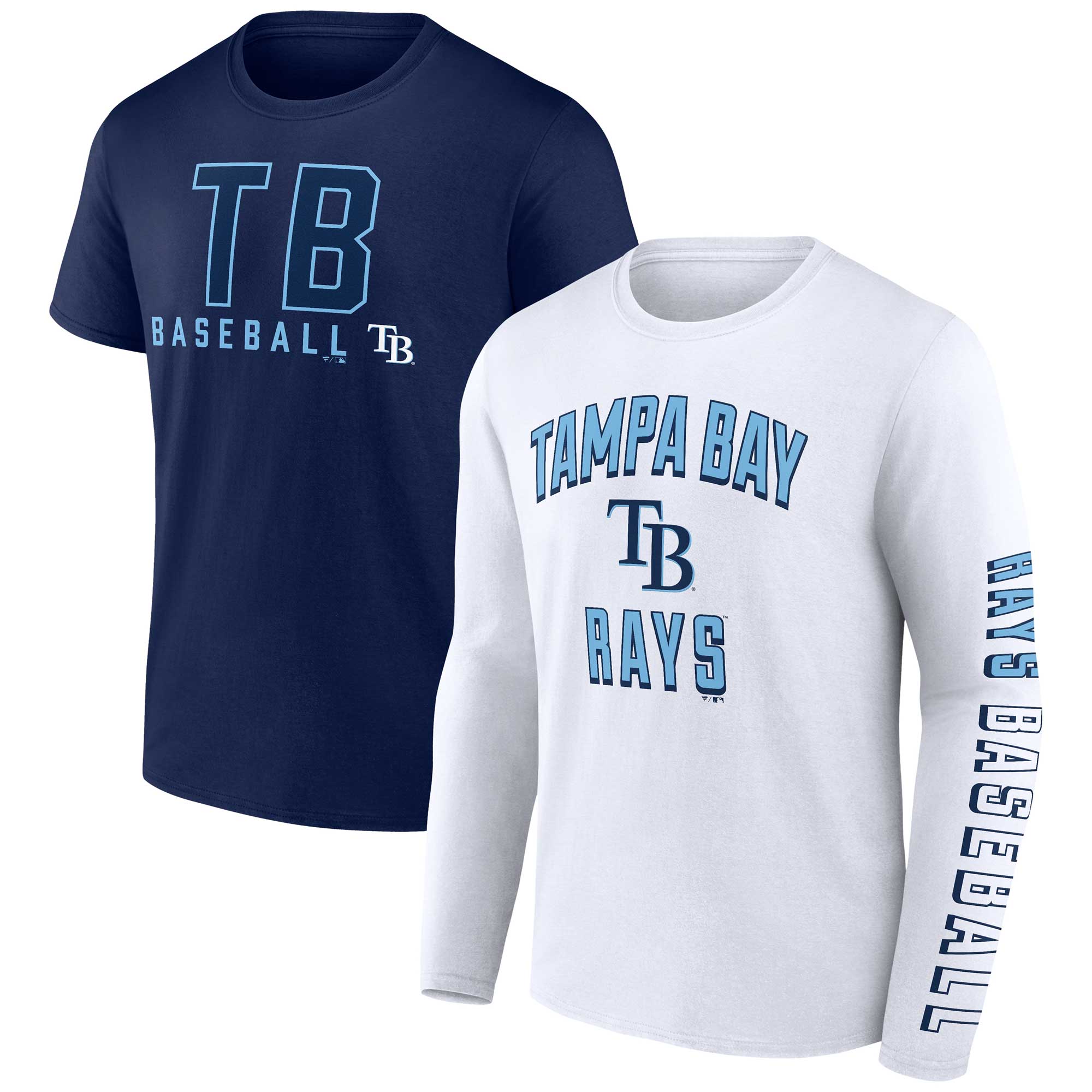 Men's Tampa Bay Rays  Branded Navy/White Two-Pack Combo T-Shirt Set