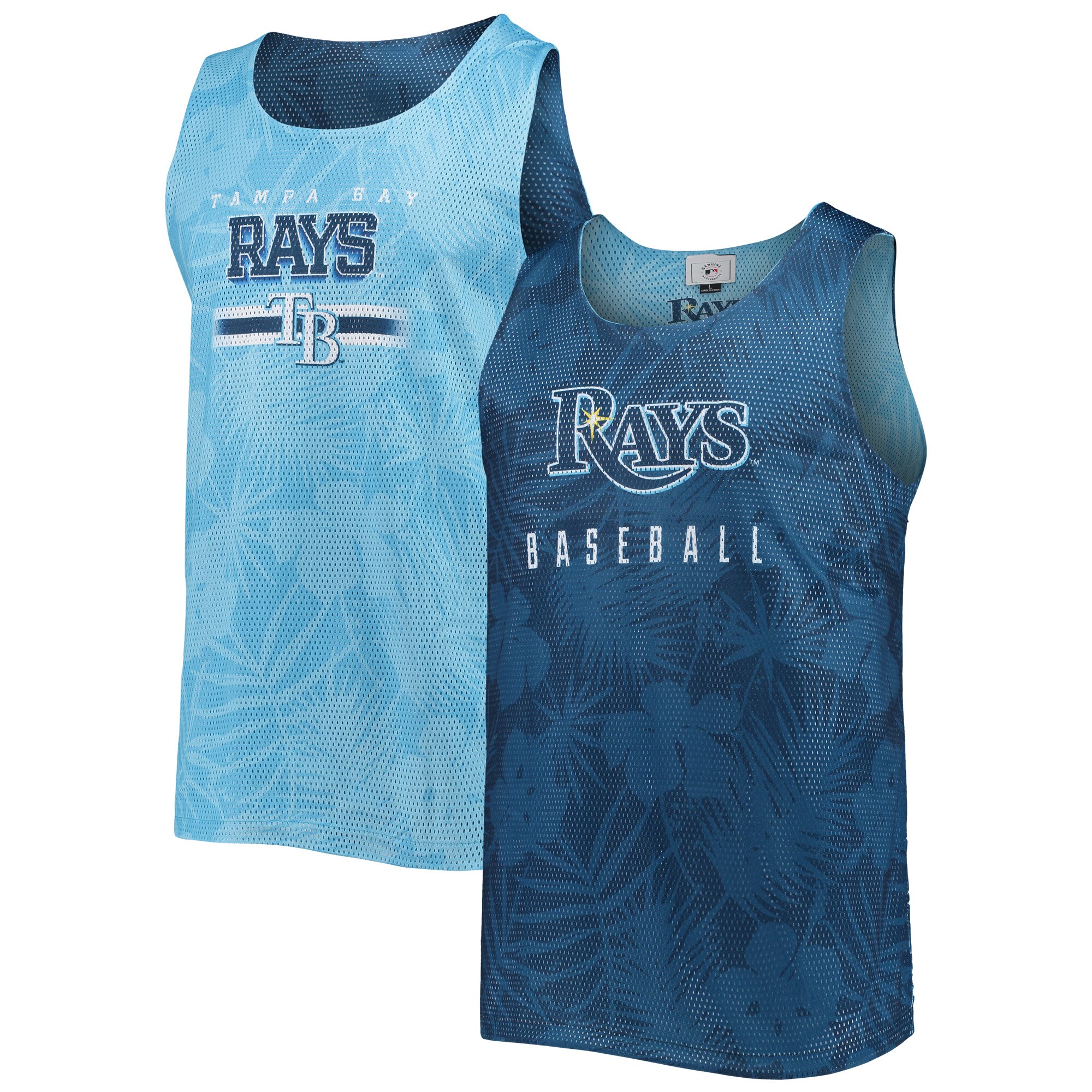 Men's Tampa Bay Rays FOCO Navy Floral Reversible Mesh Tank Top