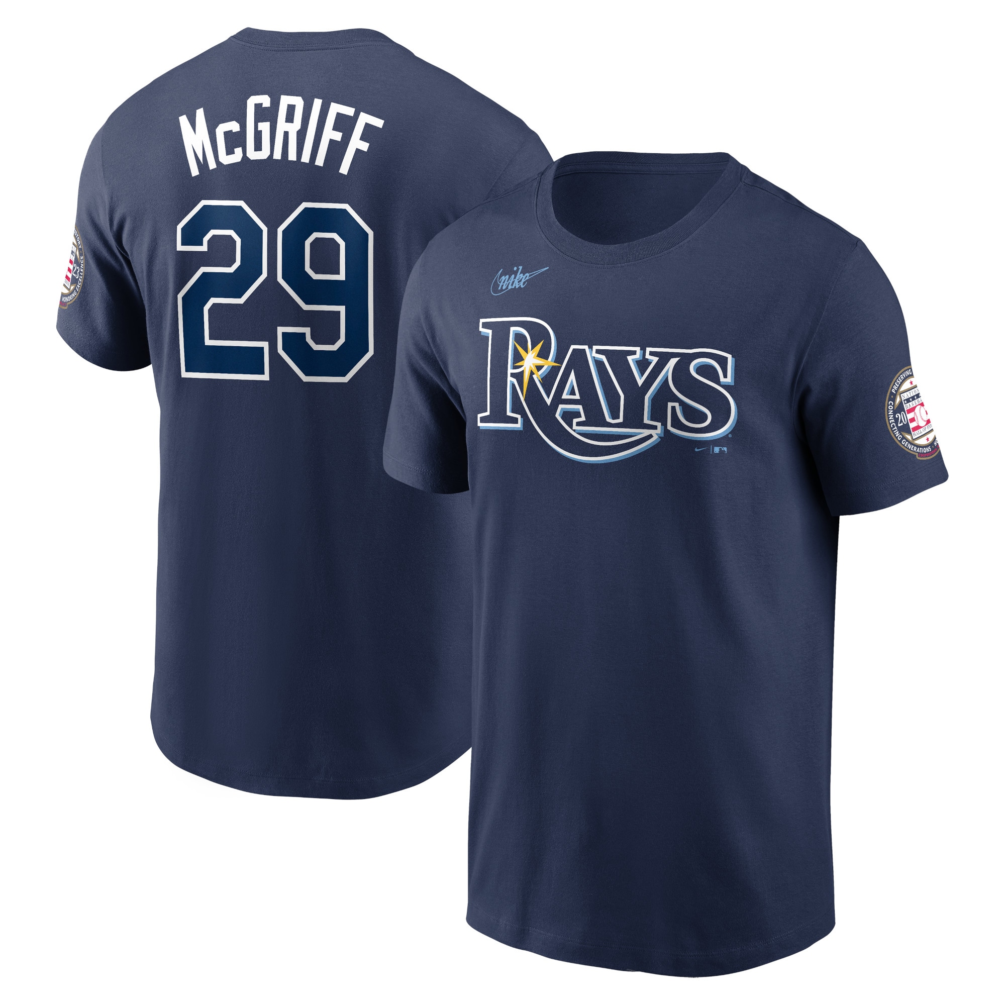 Men's Tampa Bay Rays Fred McGriff Nike Navy Name & Number Hall of Fame T-Shirt